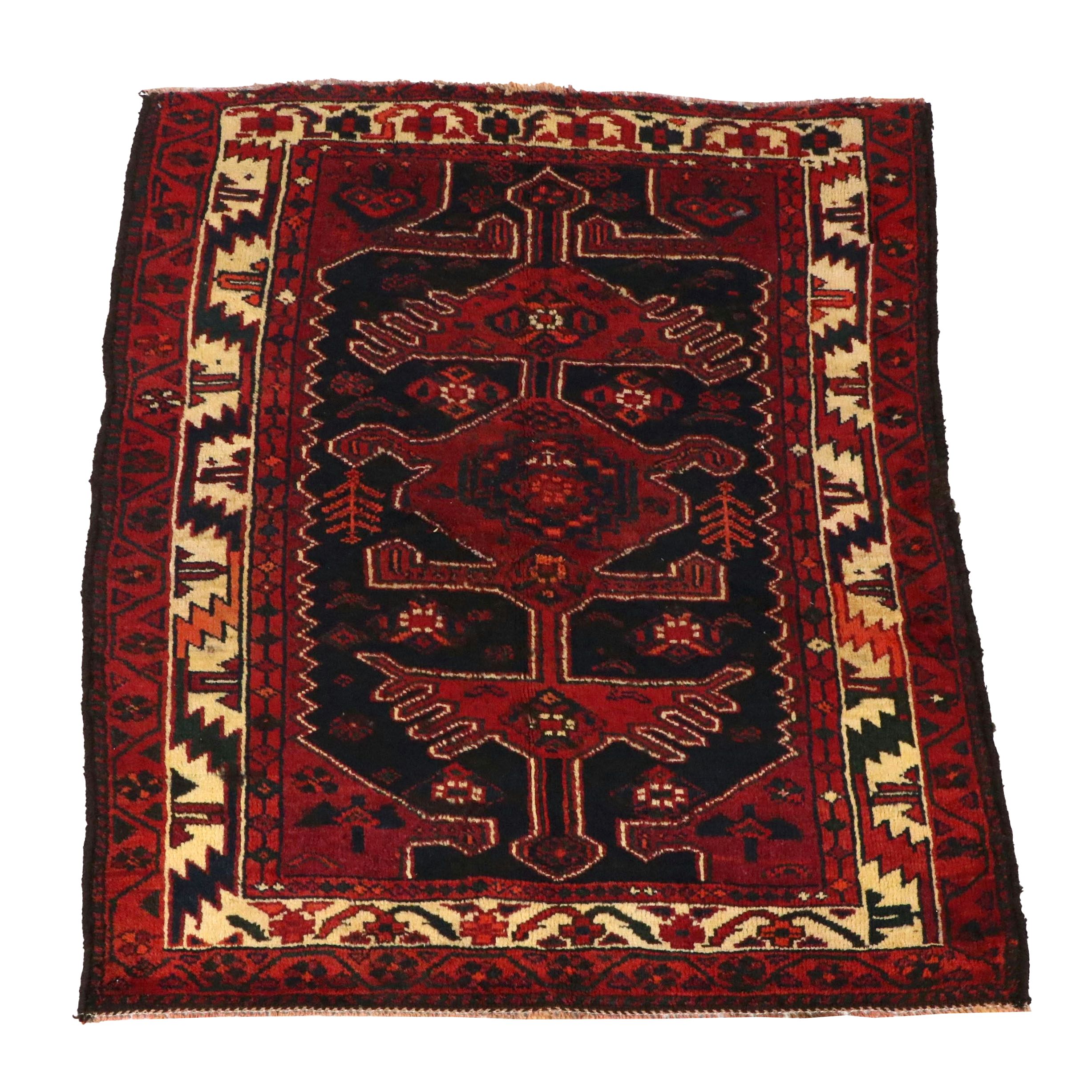 4'9 x 6' Hand-Knotted Afghan Baluch Area Rug