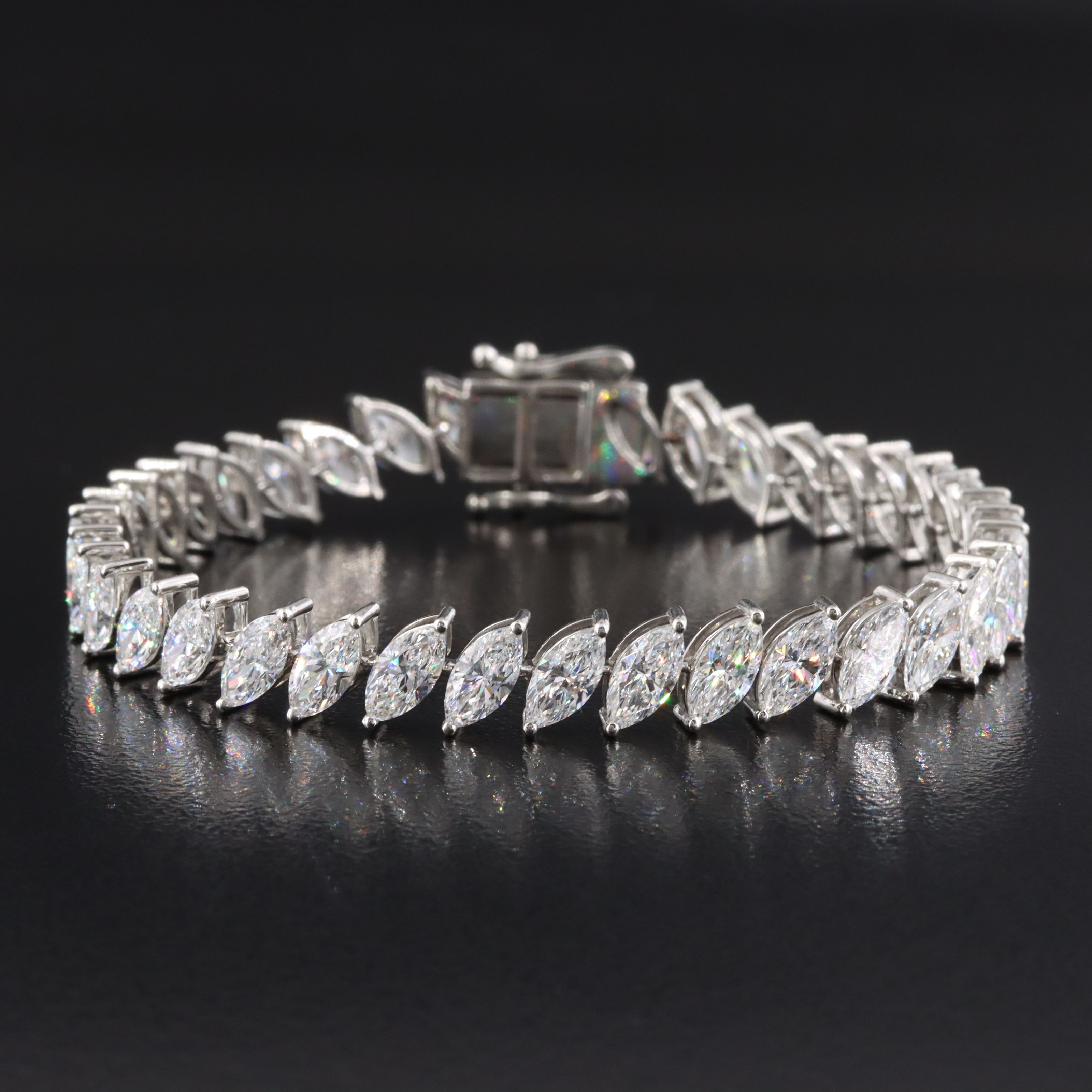 Platinum 11.82 CTW Lab Grown Diamond Line Bracelet