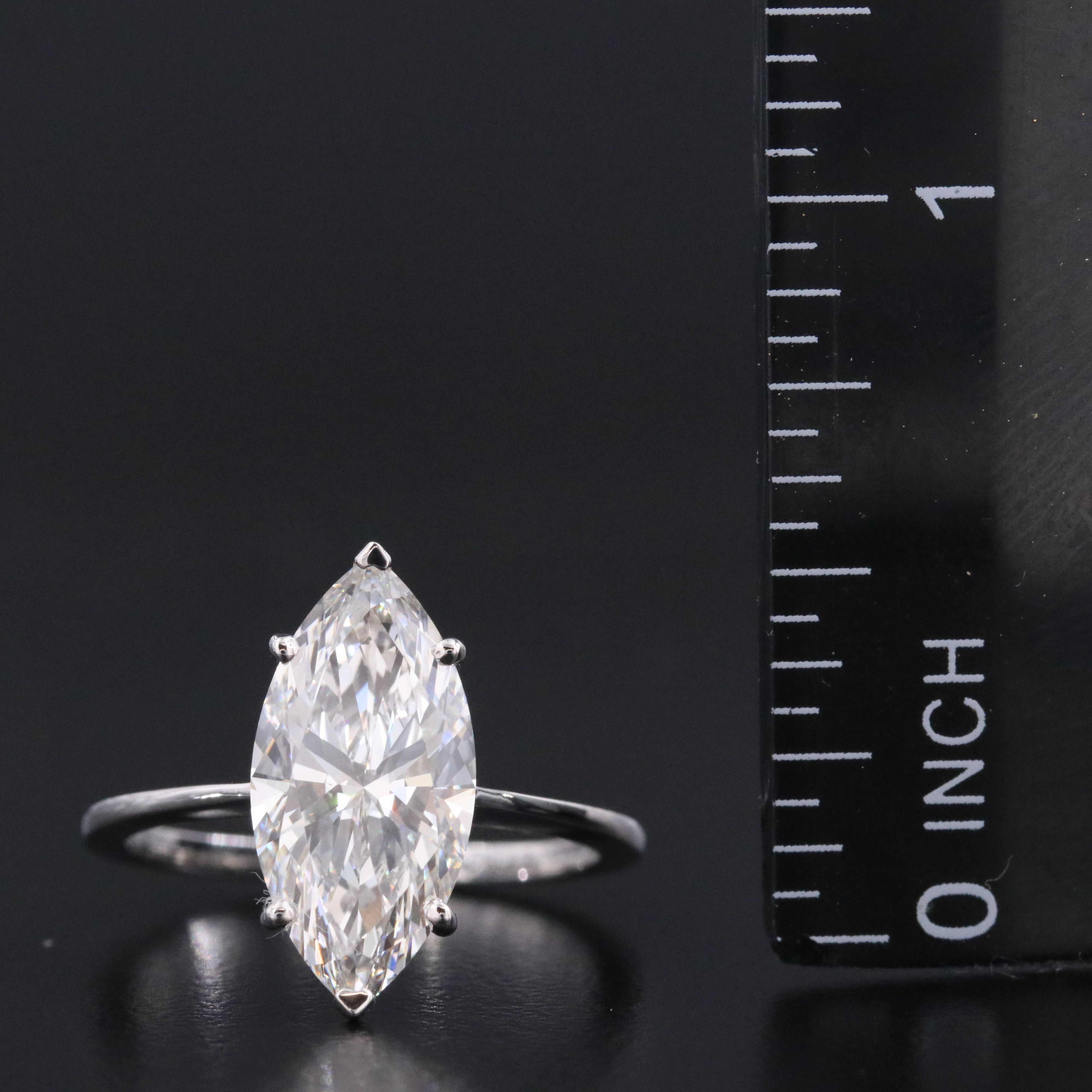 Platinum 3.03 CT Lab Grown Diamond Solitaire Ring with IGI Report
