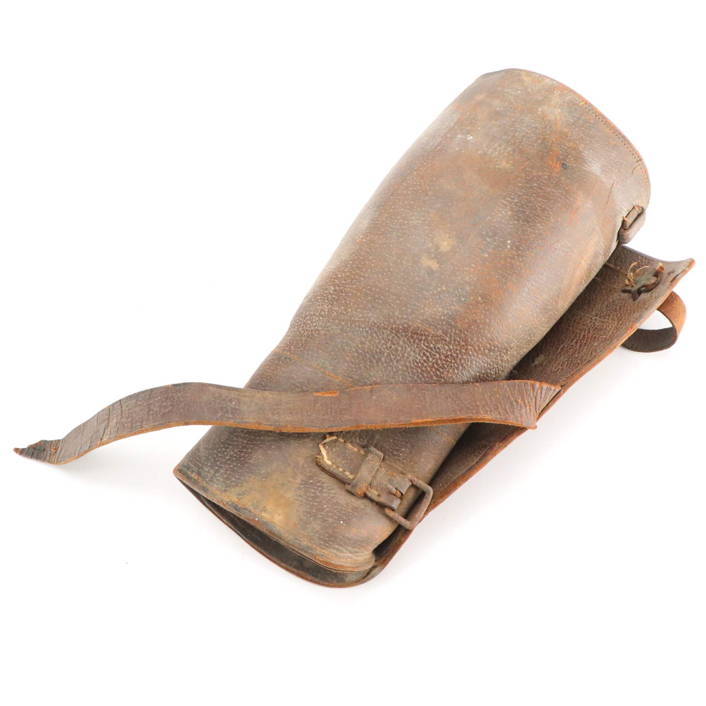 Wool Felt Campaign Hat and WWI Equestrian Leather Leg Gaiter