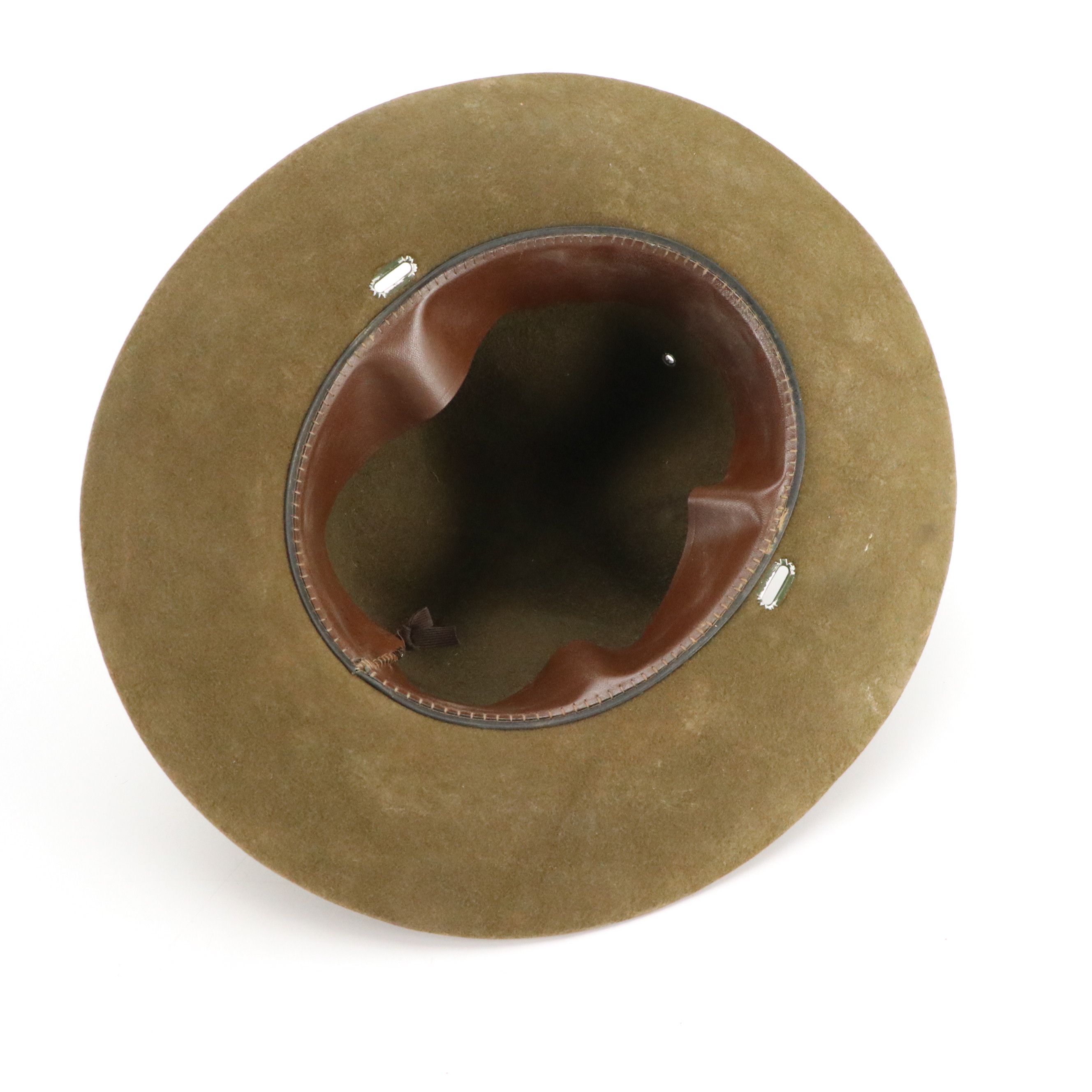 Wool Felt Campaign Hat and WWI Equestrian Leather Leg Gaiter