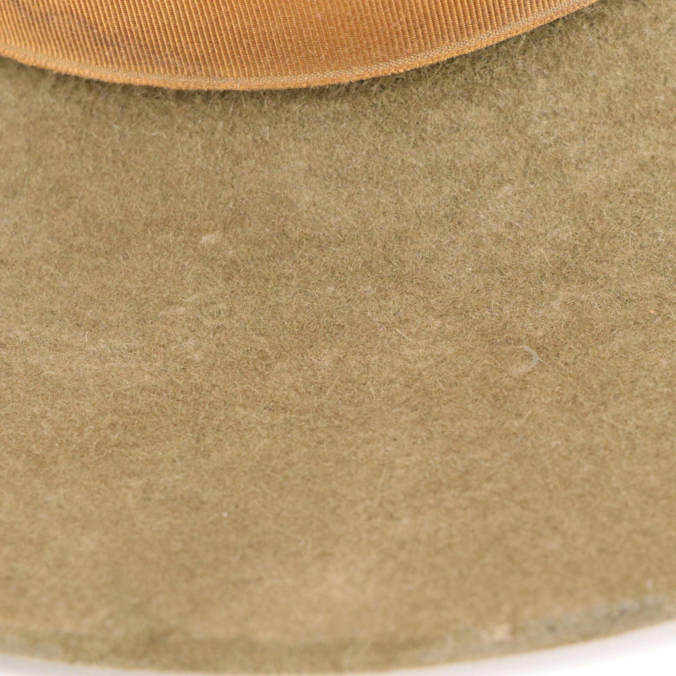 Wool Felt Campaign Hat and WWI Equestrian Leather Leg Gaiter