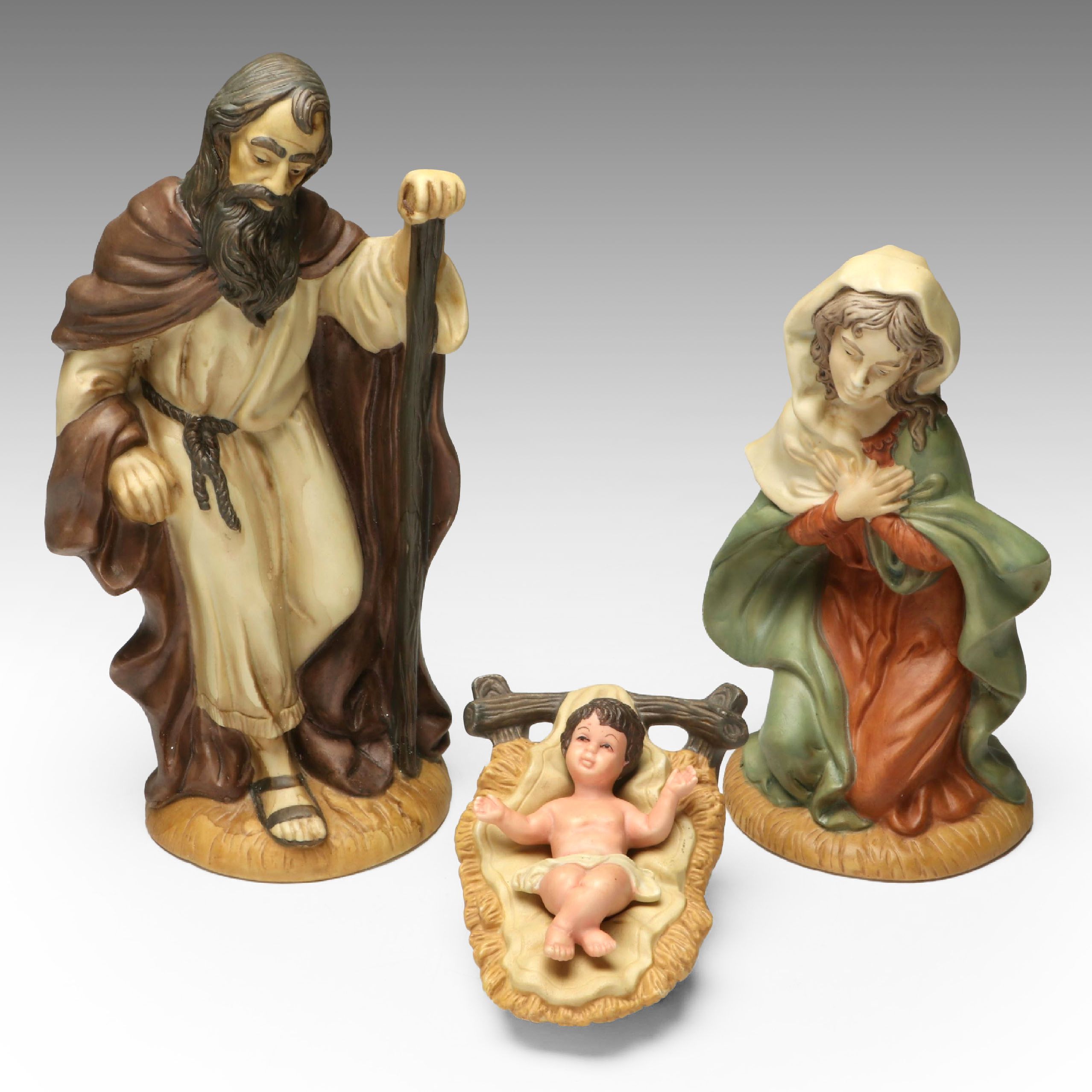 Santa's Best "The Wonder of Christmas" Porcelain Holy Family Nativity Figures