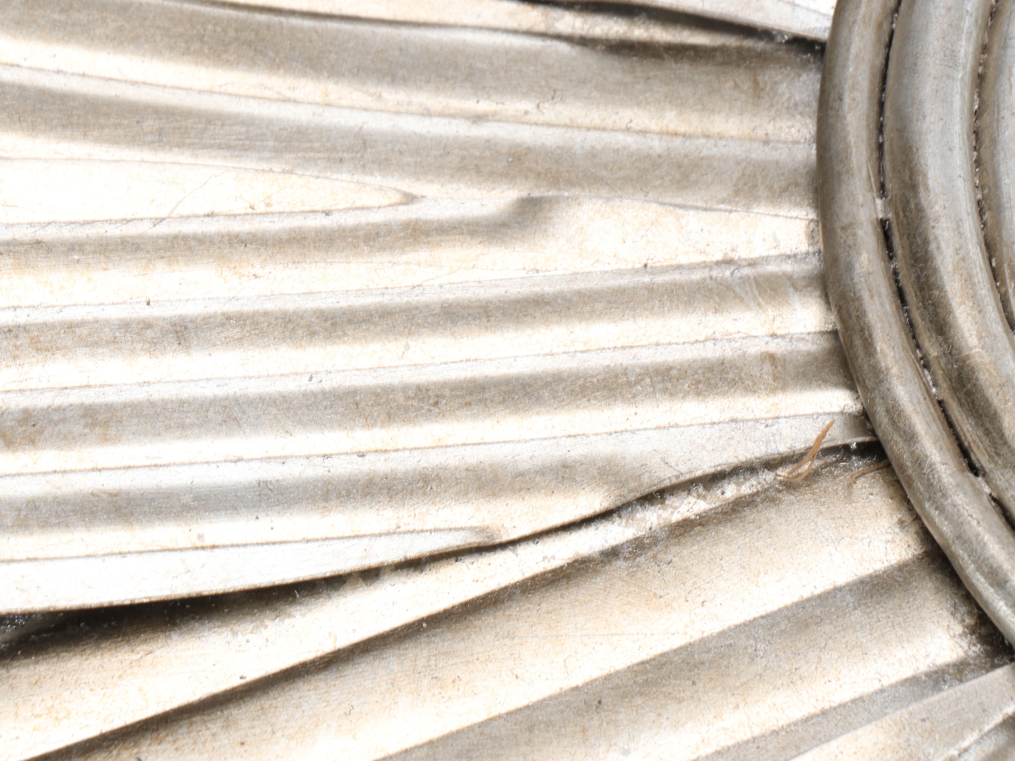 Silver Sunflower Pressed Metal Wall Mirror