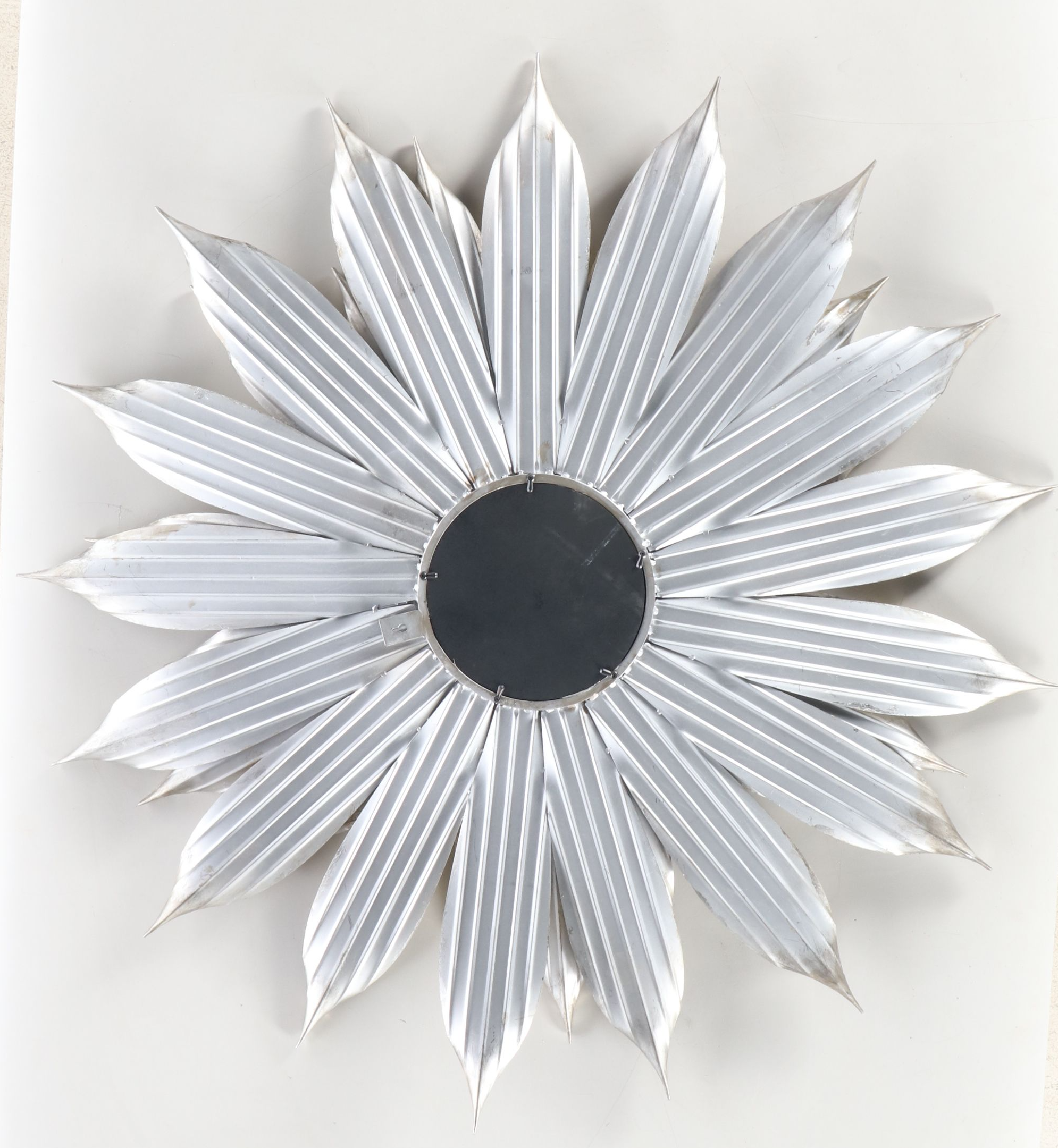Silver Sunflower Pressed Metal Wall Mirror
