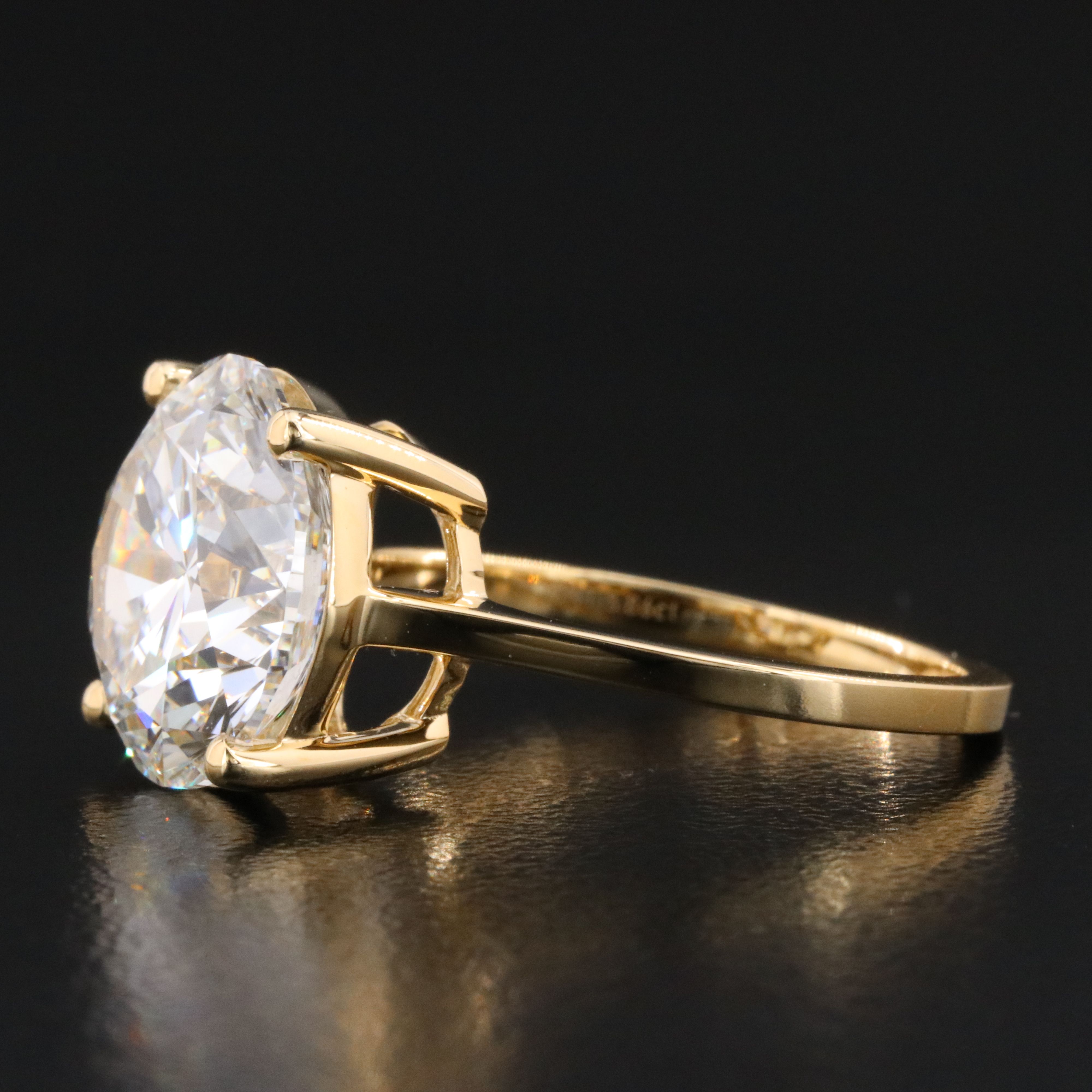 18K 5.86 CT Lab Grown Diamond Solitaire Ring with IGI Report