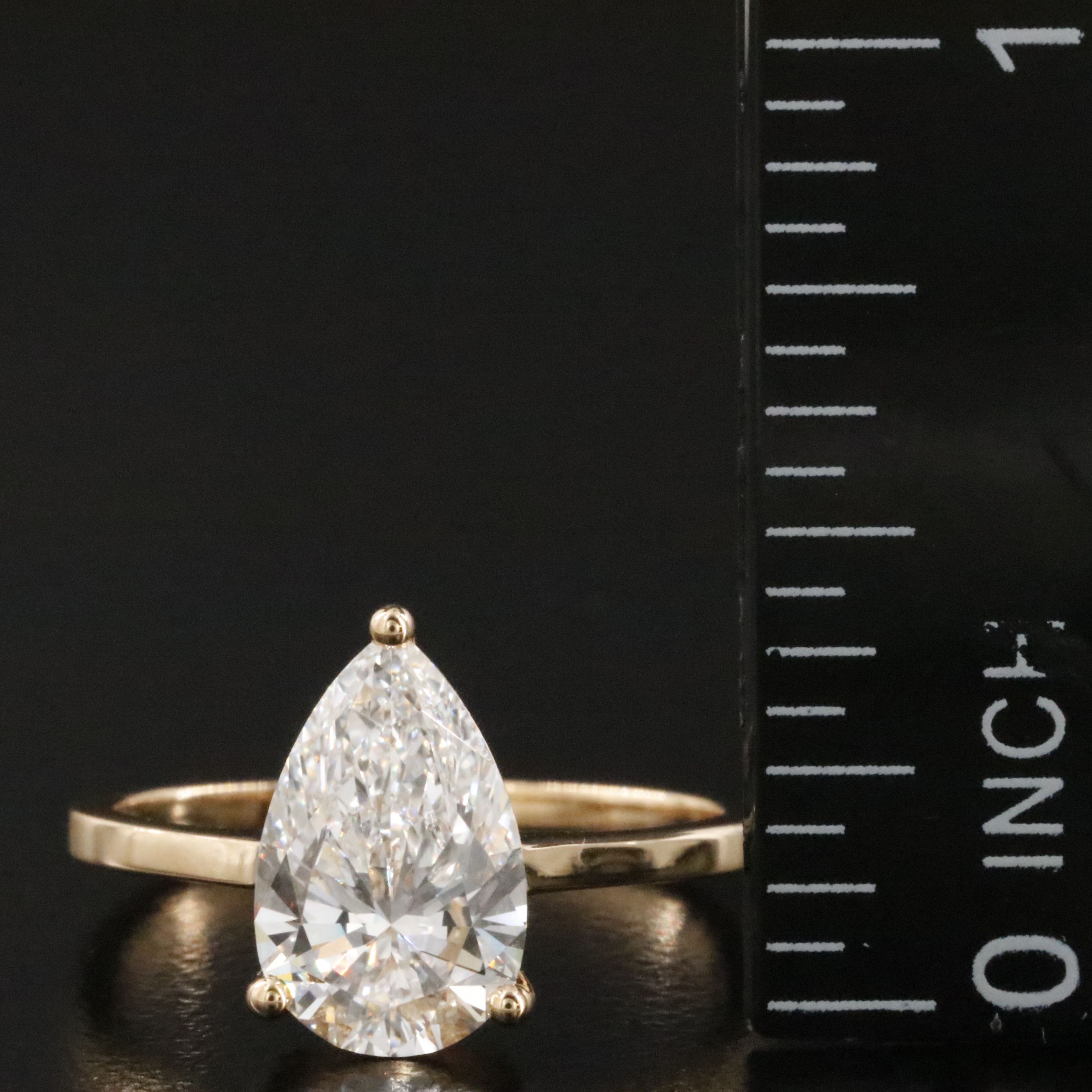 18K 1.98 CT Lab Grown Diamond Solitaire Ring with IGI Report