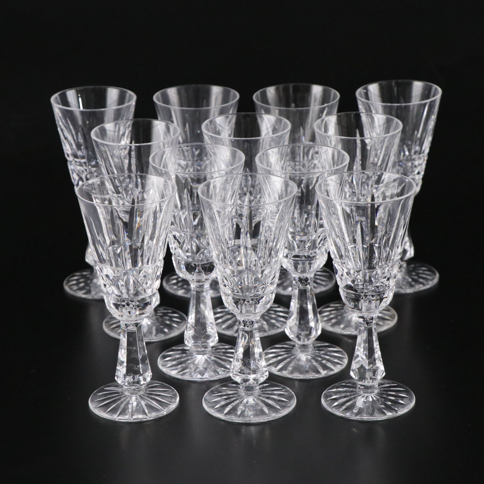 Twelve Waterford Crystal "Kylemore" Sherry Stems