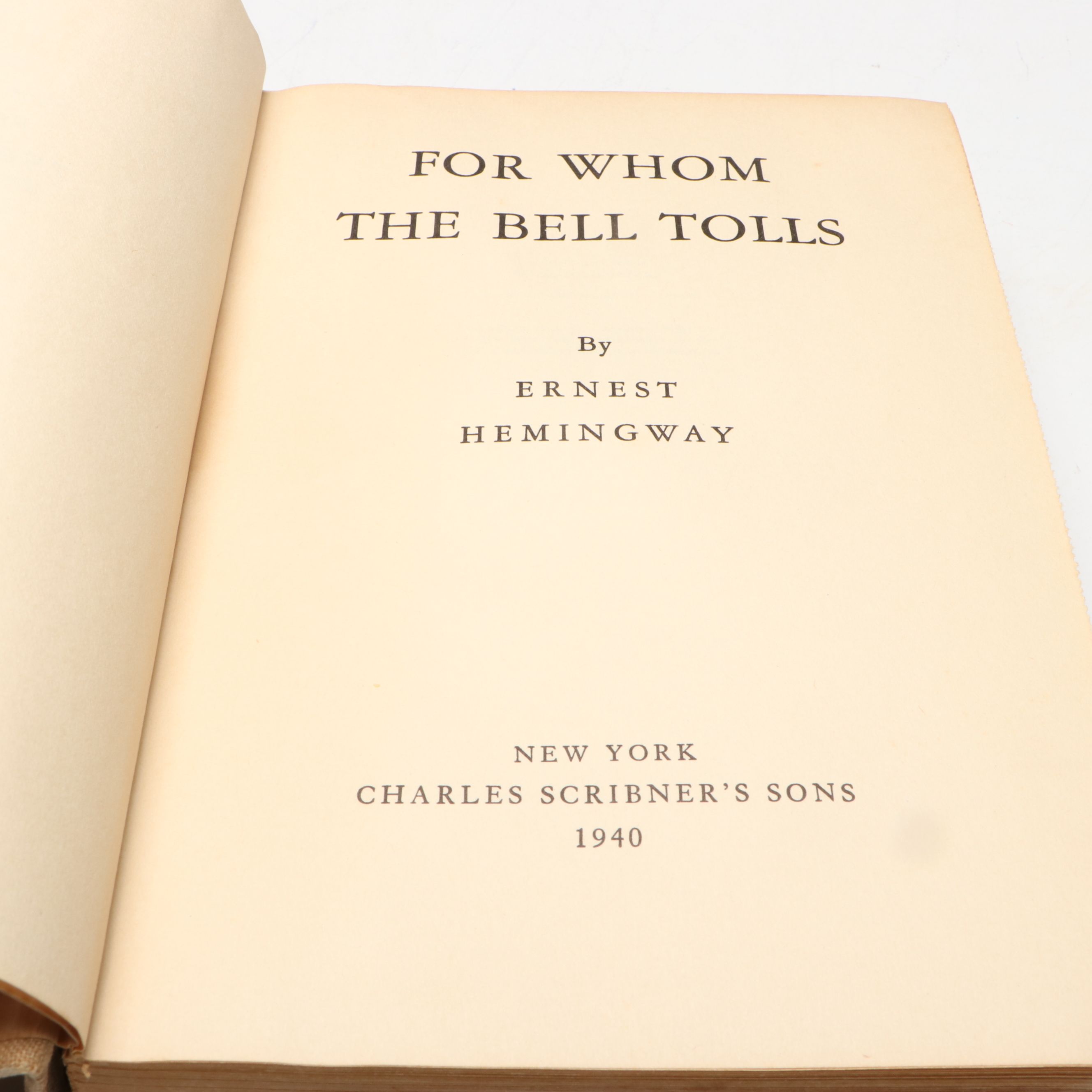 First Printing "For Whom the Bell Tolls" by Ernest Hemingway, 1940