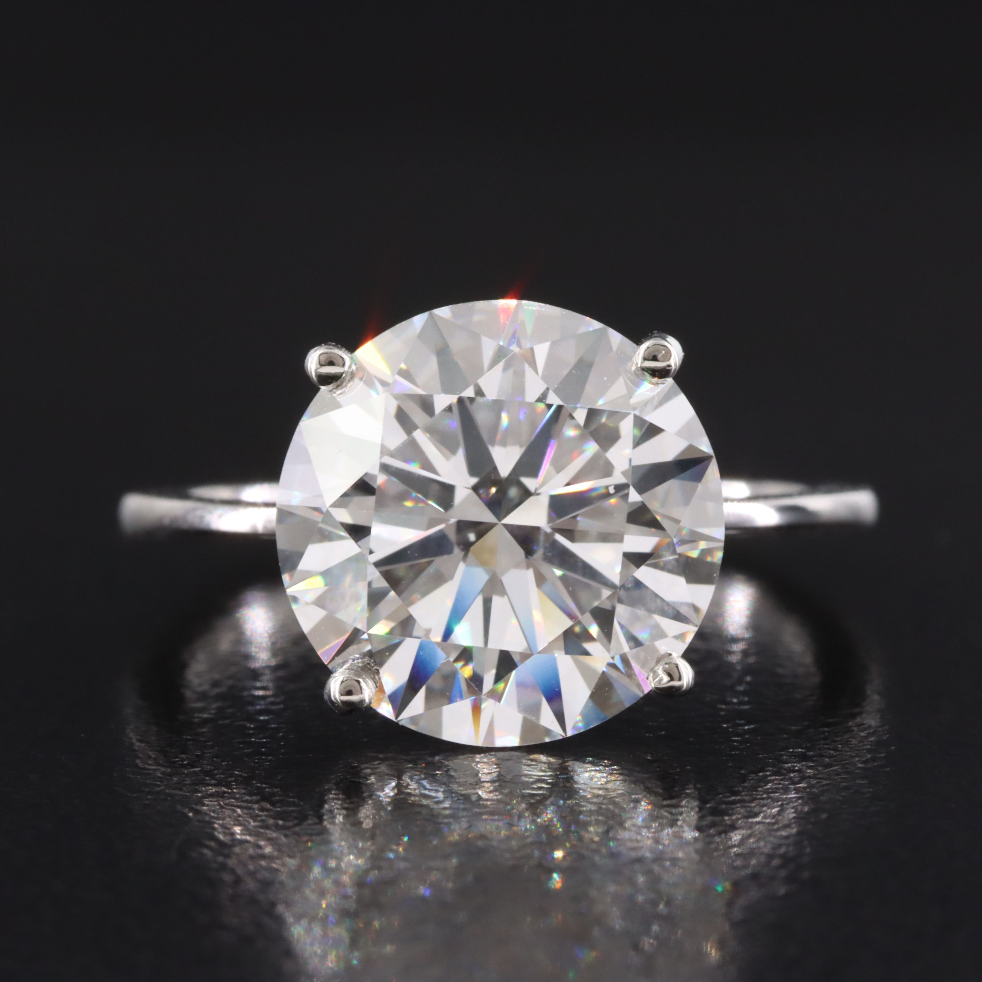 Platinum 5.01 CT Lab Grown Diamond Solitaire Ring with IGI Report
