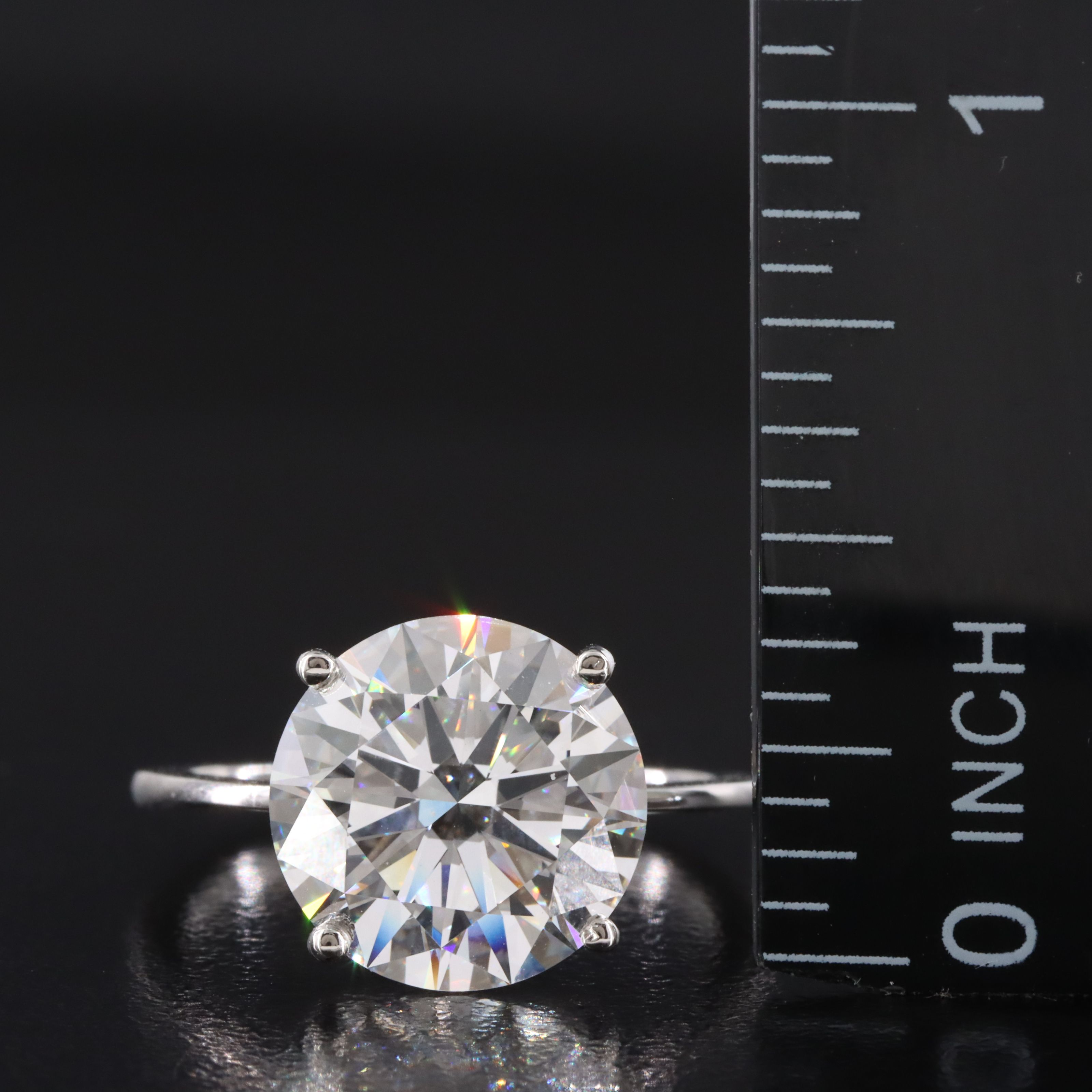 Platinum 5.01 CT Lab Grown Diamond Solitaire Ring with IGI Report