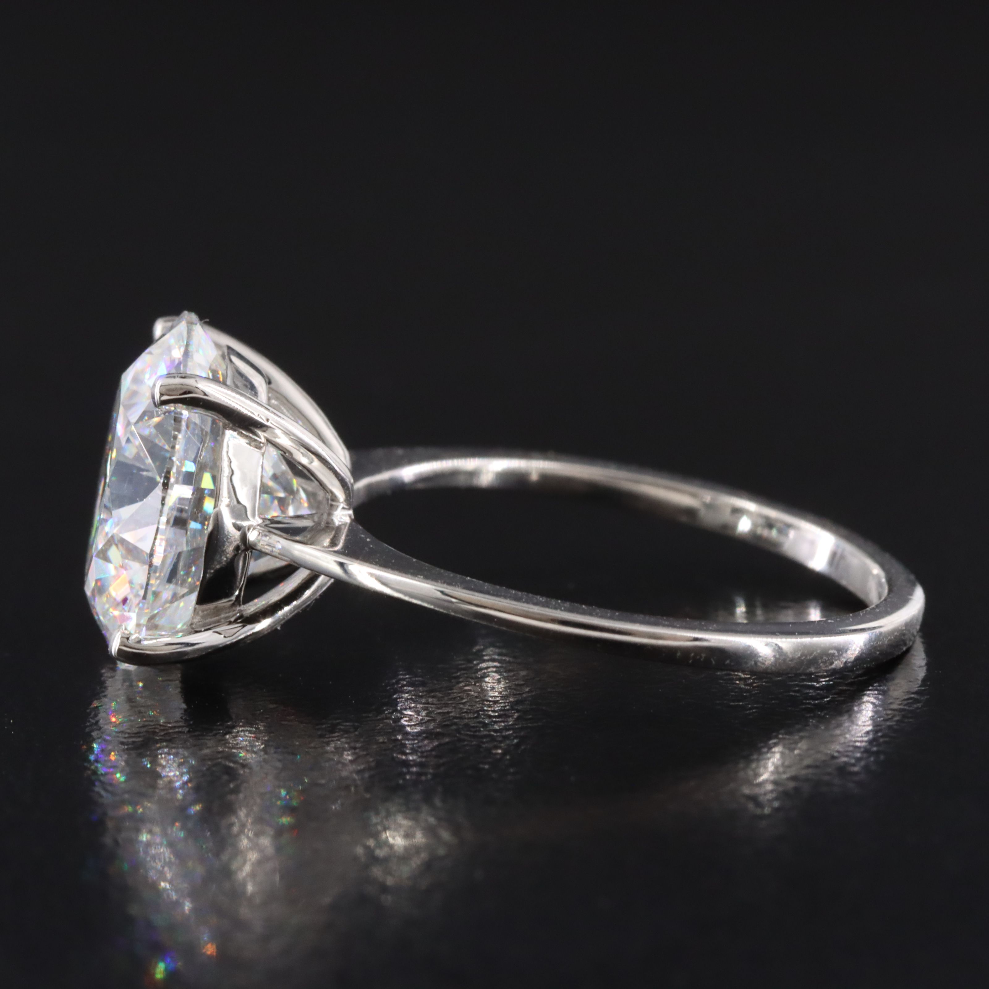 Platinum 5.01 CT Lab Grown Diamond Solitaire Ring with IGI Report