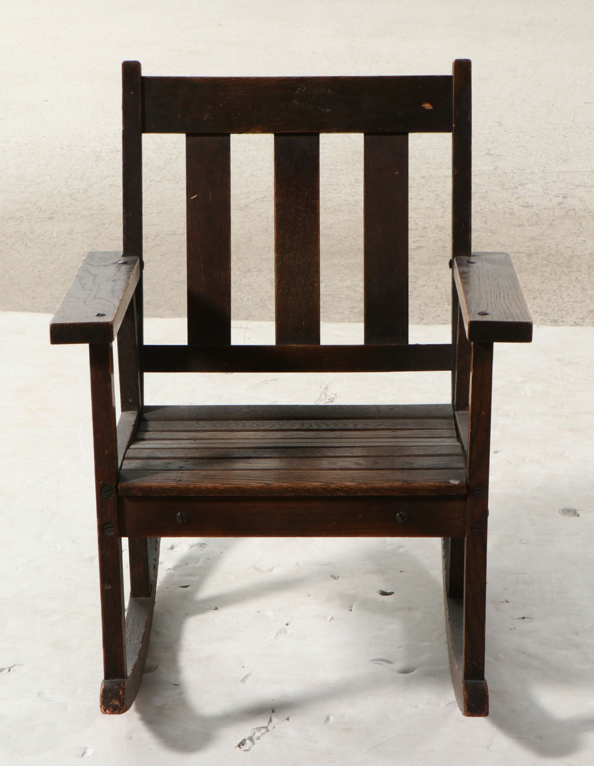 American Mission Style Child's Slatted Rocking Chair, Early 20th Century