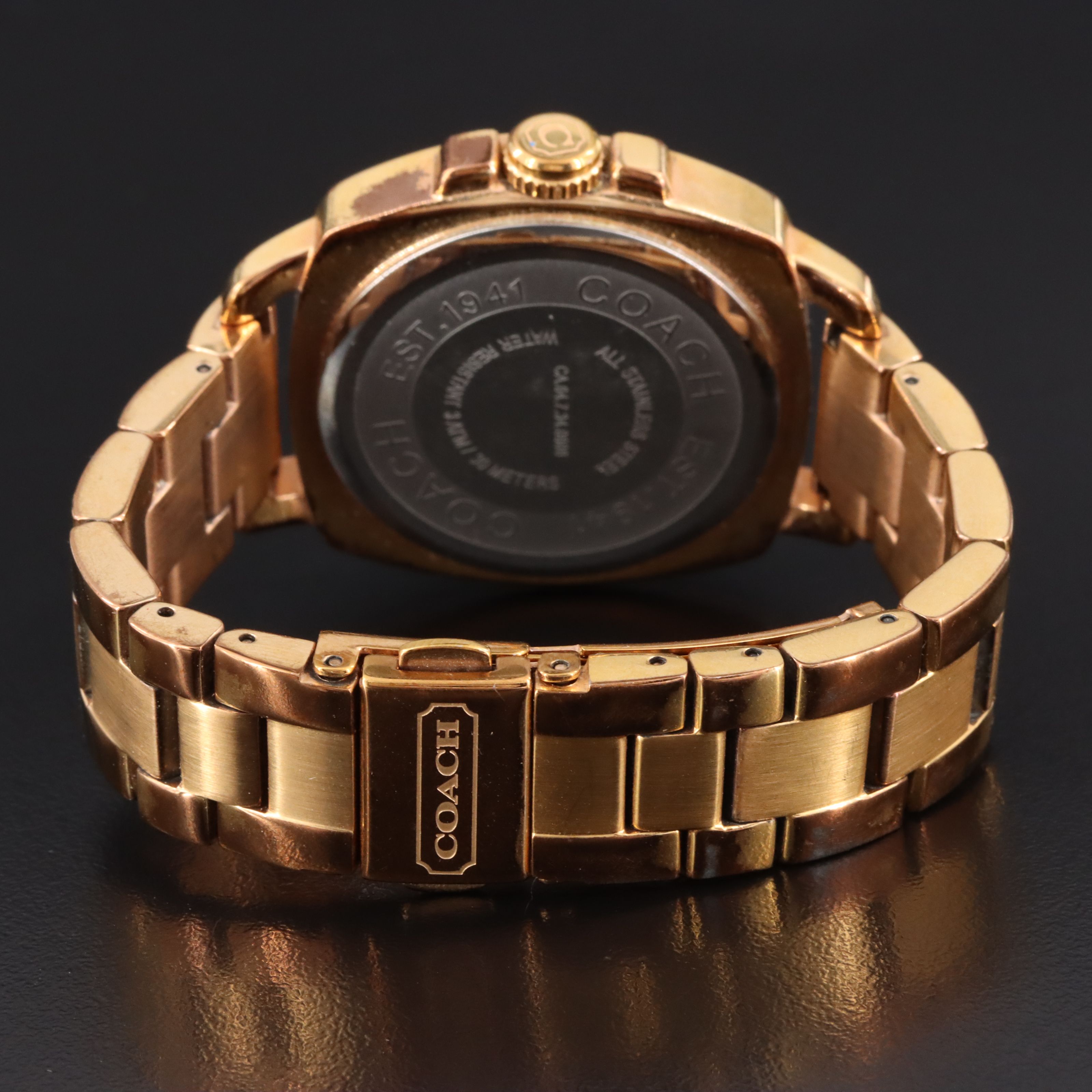 Coach Boyfriend Small/Mini Gold-Tone Stainless Steel Quartz Watch