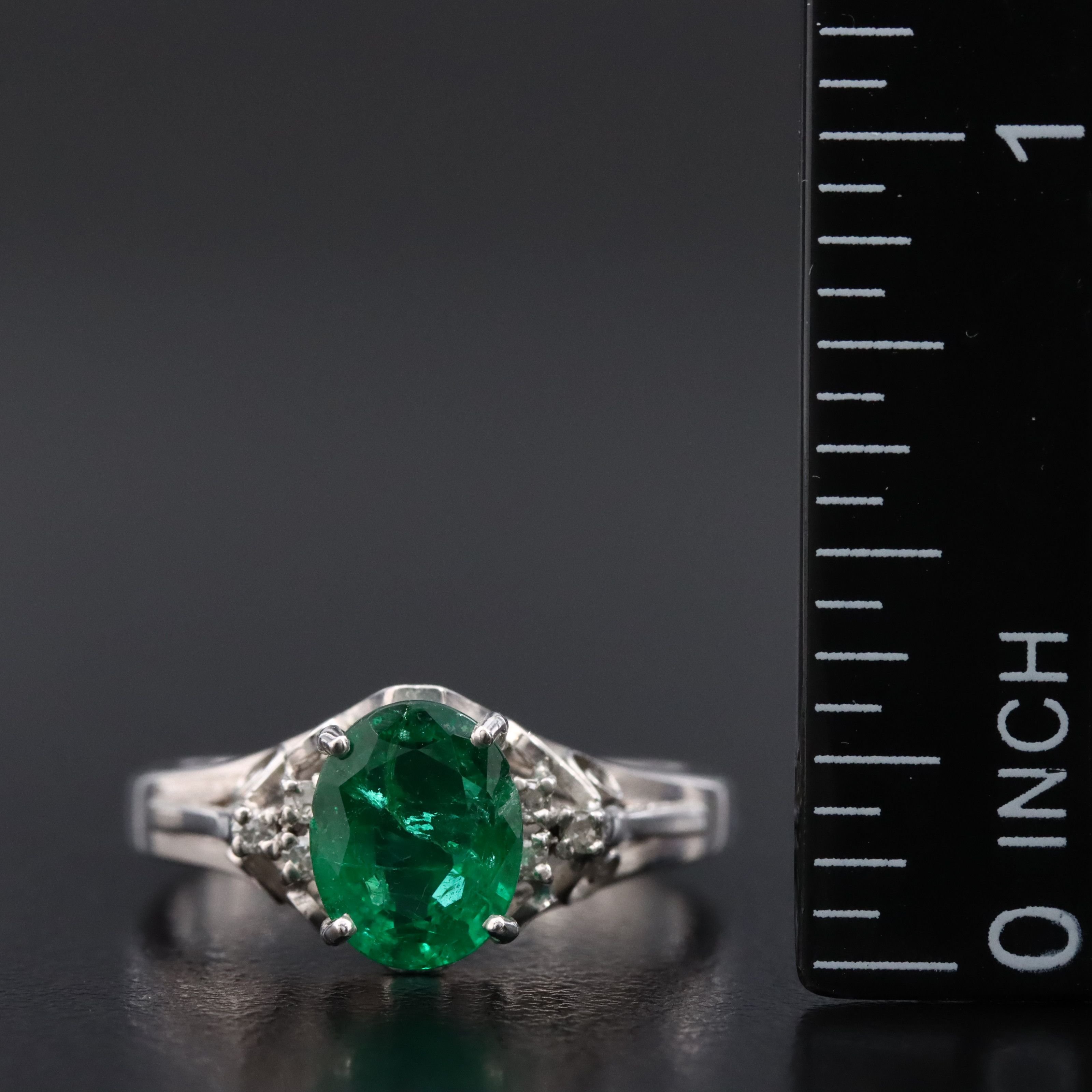 14K 1.54 CT Zambian Emerald and Diamond Filigree Ring with GIA Report