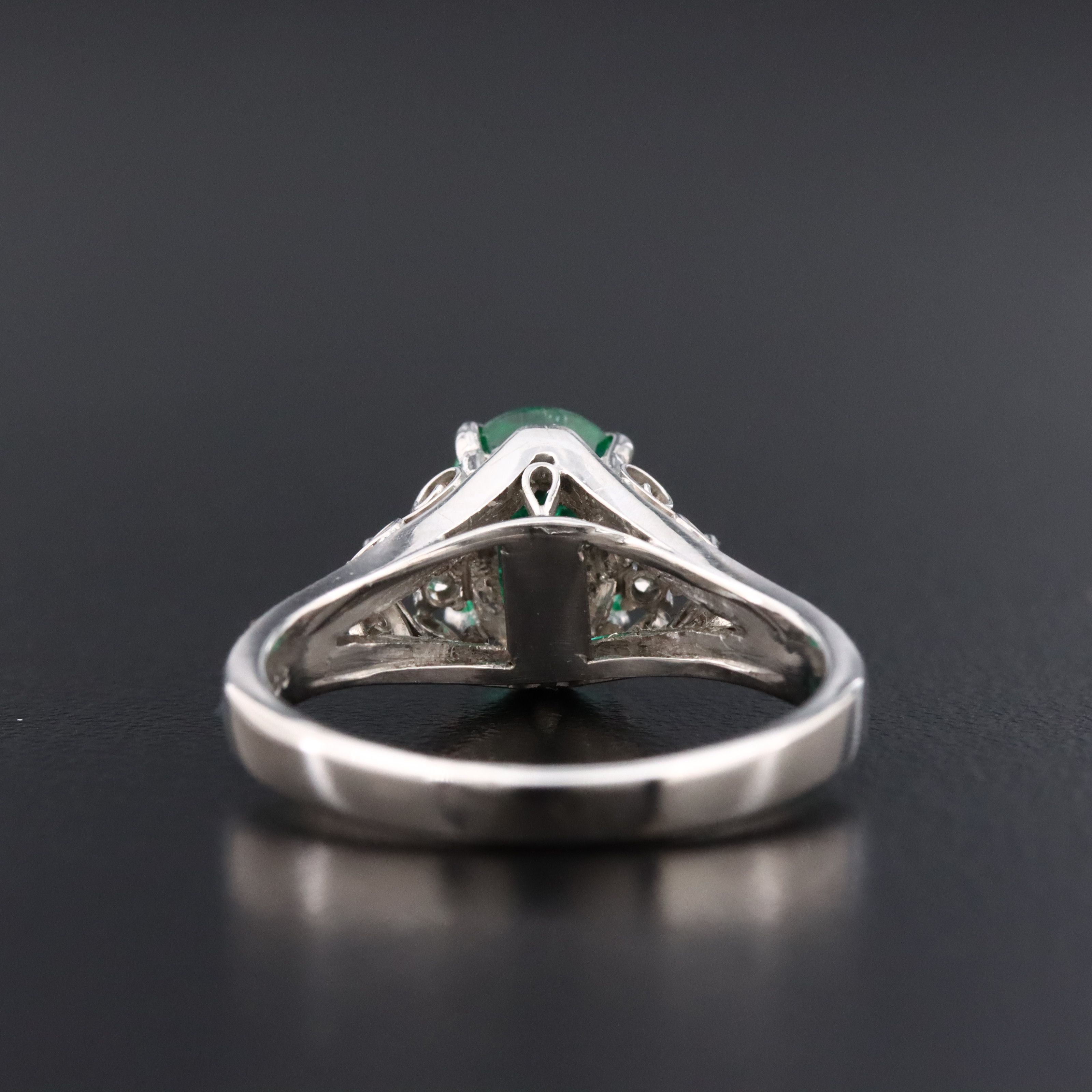 14K 1.54 CT Zambian Emerald and Diamond Filigree Ring with GIA Report