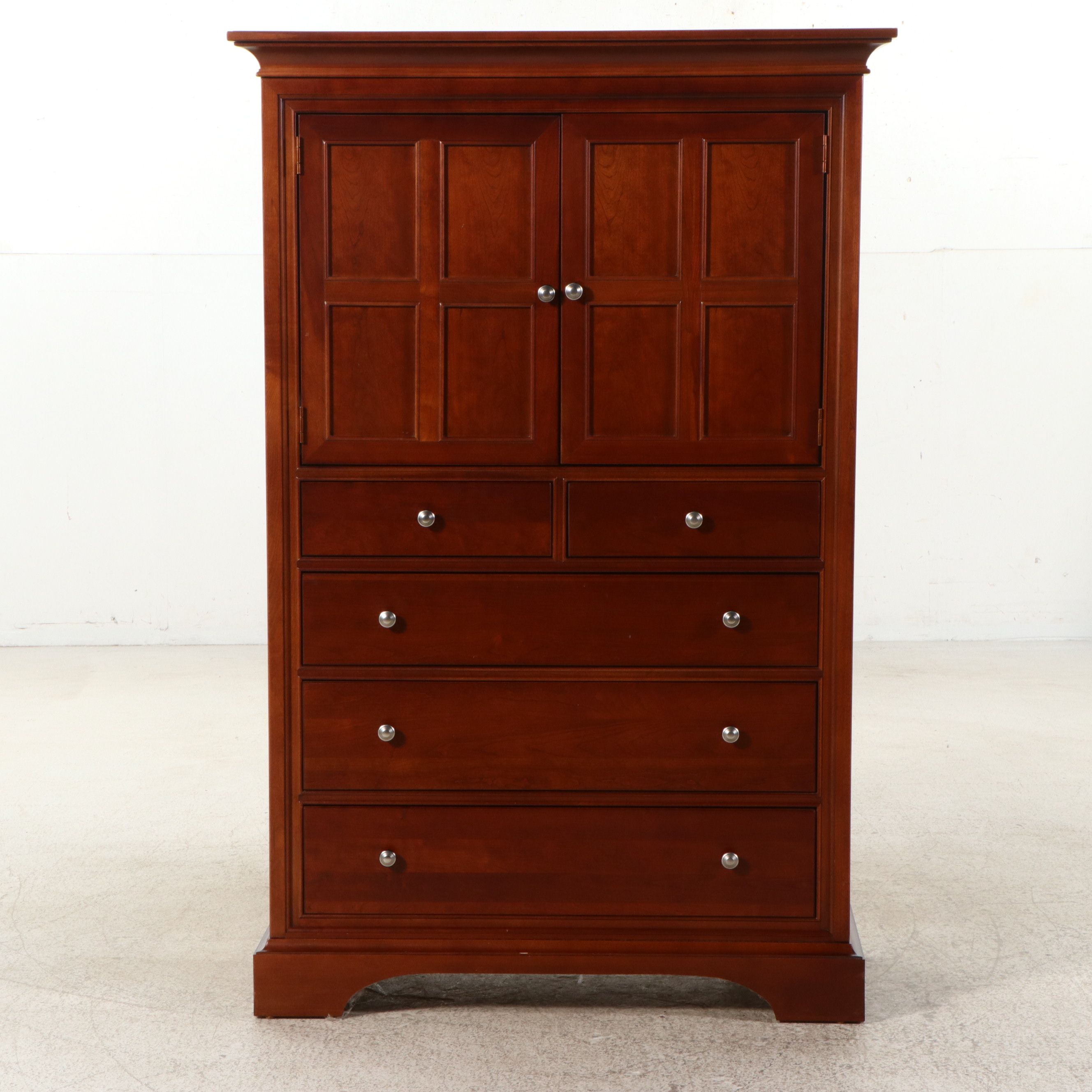 Stanley Furniture Louis Philippe Style Cherry Media Armoire, 21st Century