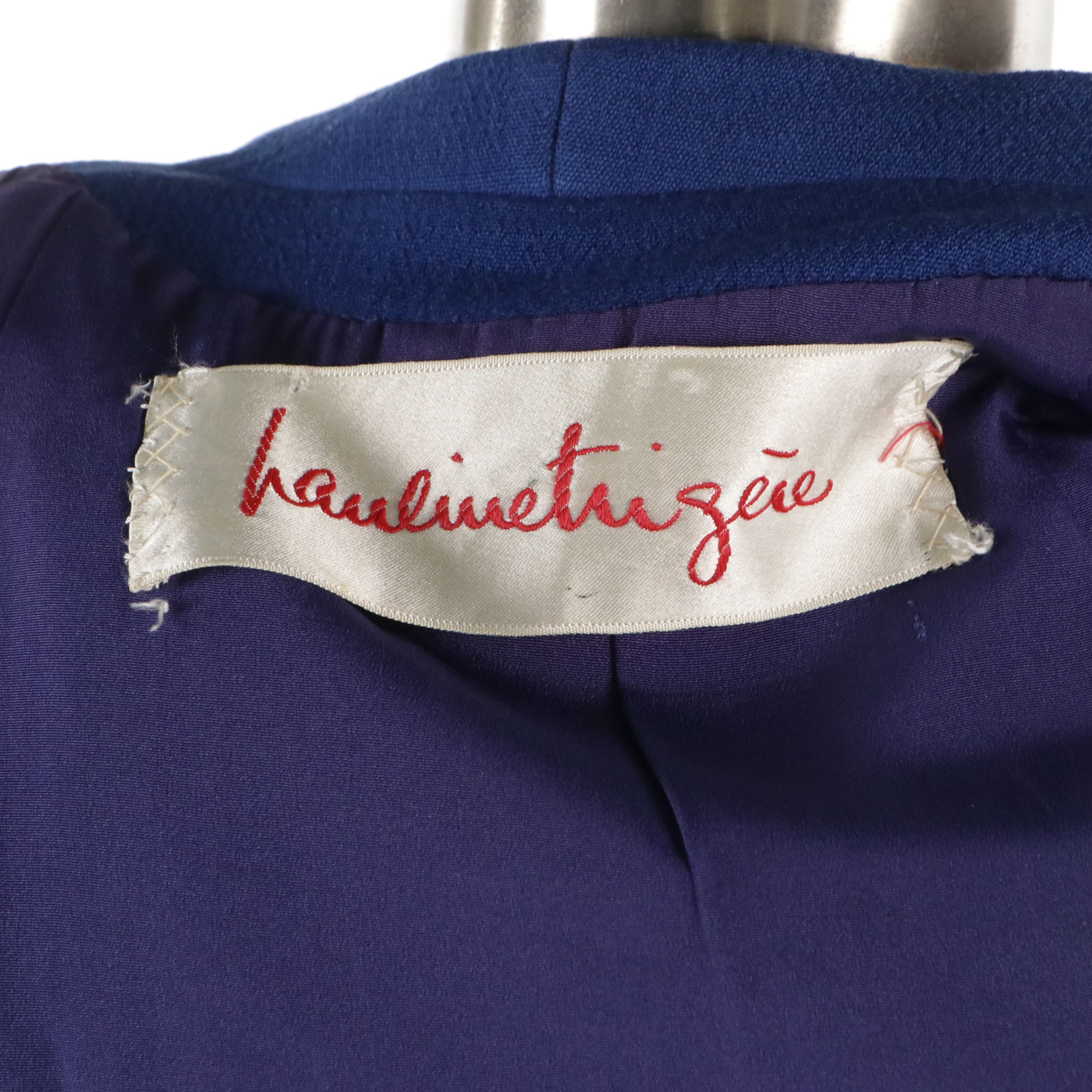 Pauline Trigere Blue Wool Button-Front Collared Jacket