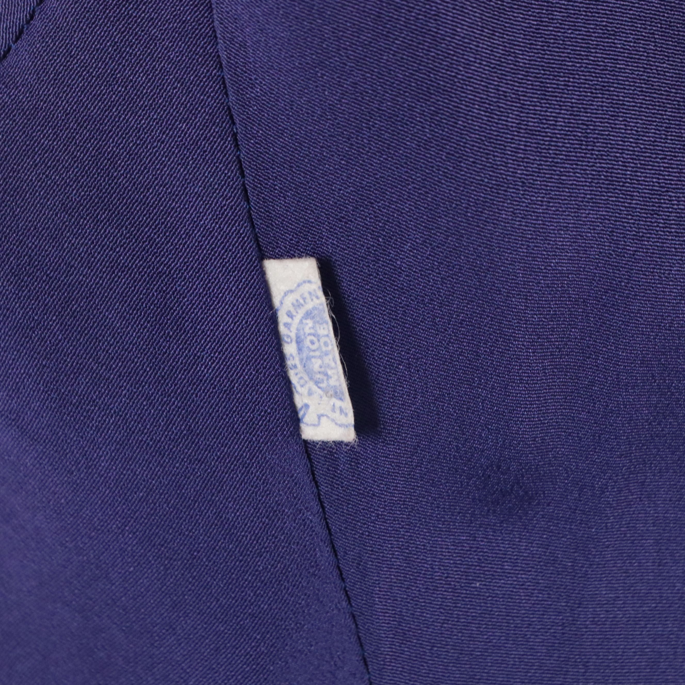 Pauline Trigere Blue Wool Button-Front Collared Jacket