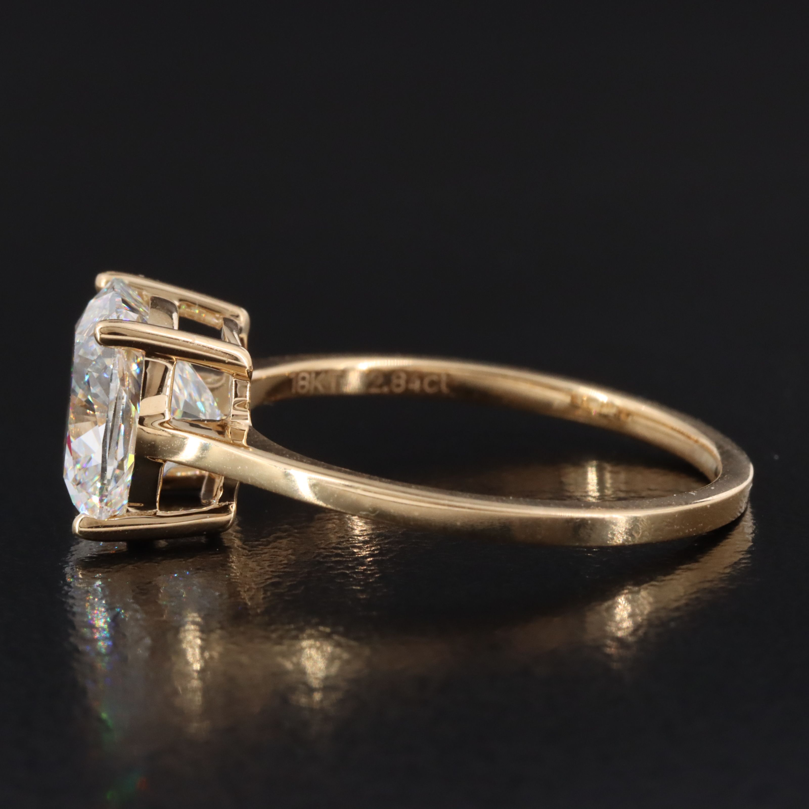 18K 2.84 CT Lab Grown Diamond Solitaire Ring with IGI Report
