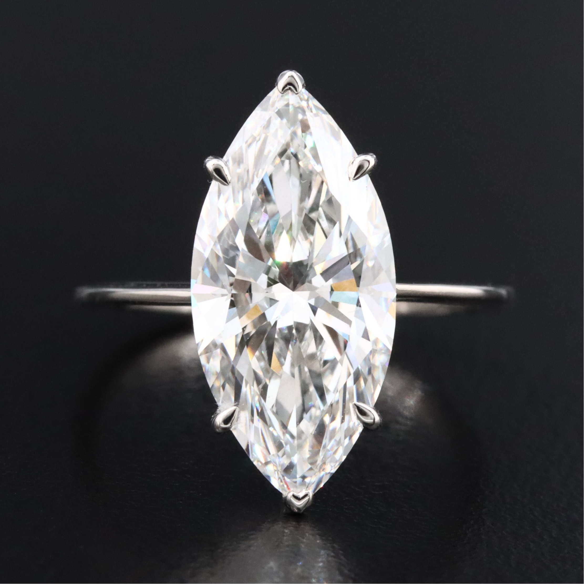 Platinum 5.08 CT Lab Grown Diamond Solitaire Ring with IGI Report