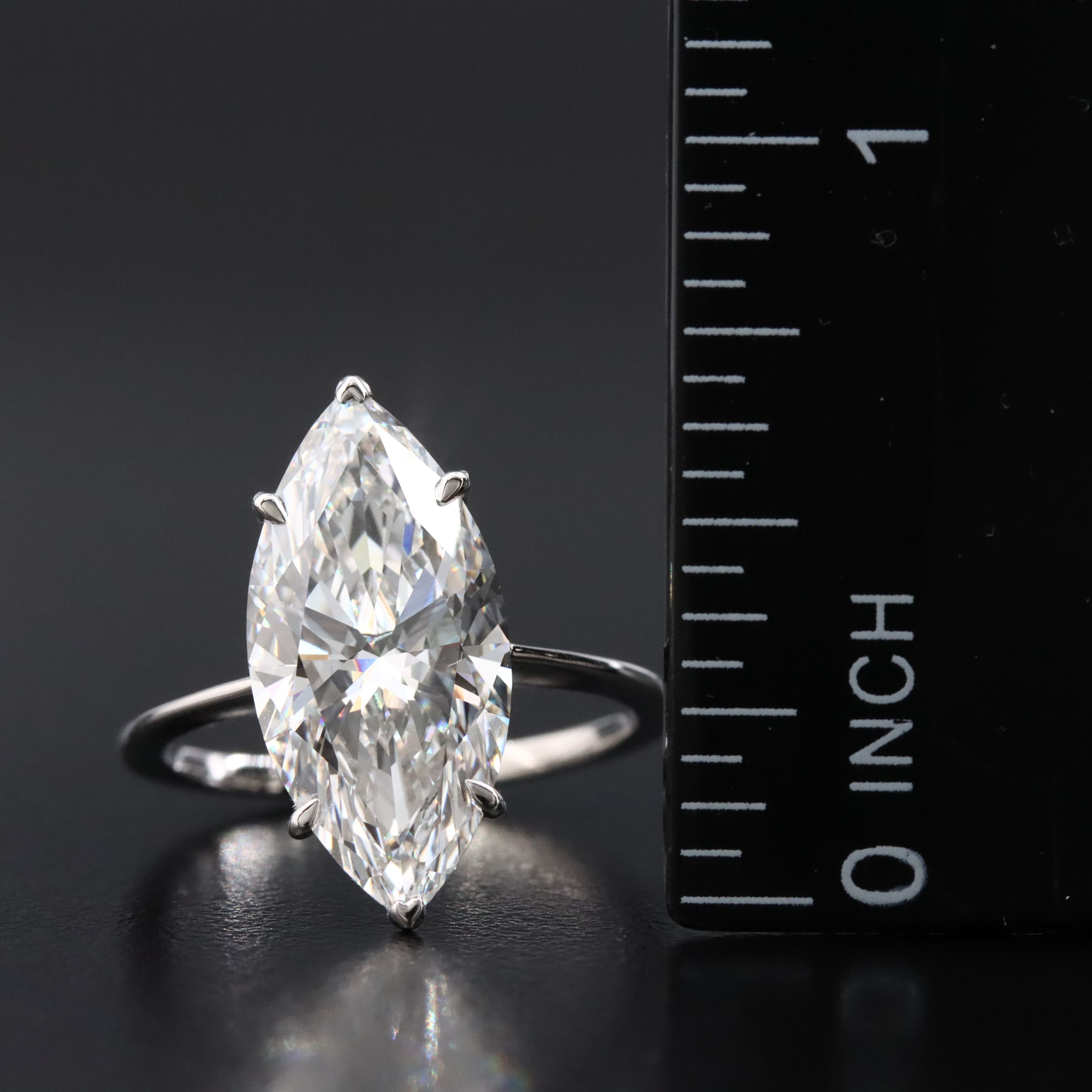 Platinum 5.08 CT Lab Grown Diamond Solitaire Ring with IGI Report