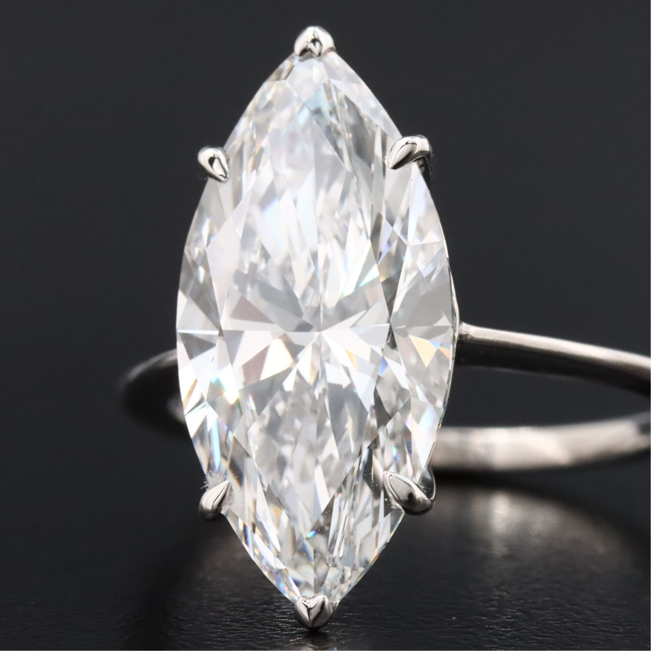 Platinum 5.08 CT Lab Grown Diamond Solitaire Ring with IGI Report