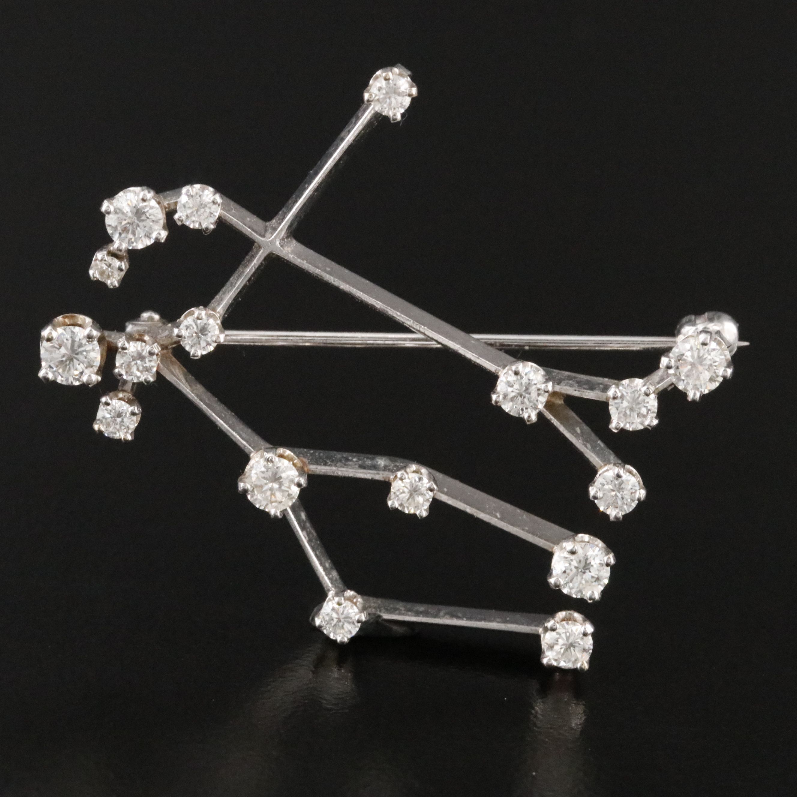 A.G.A. Correa & Son 14K 1.02 CTW Diamond Gemini Constellation Pin