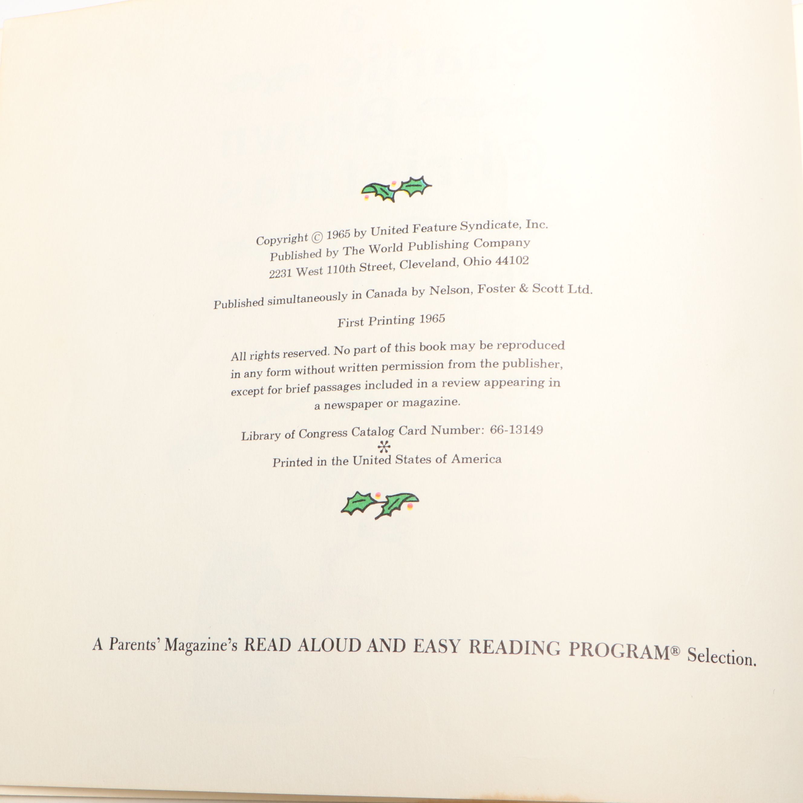 First Printing "A Charlie Brown Christmas" by Charles M. Schulz, 1965