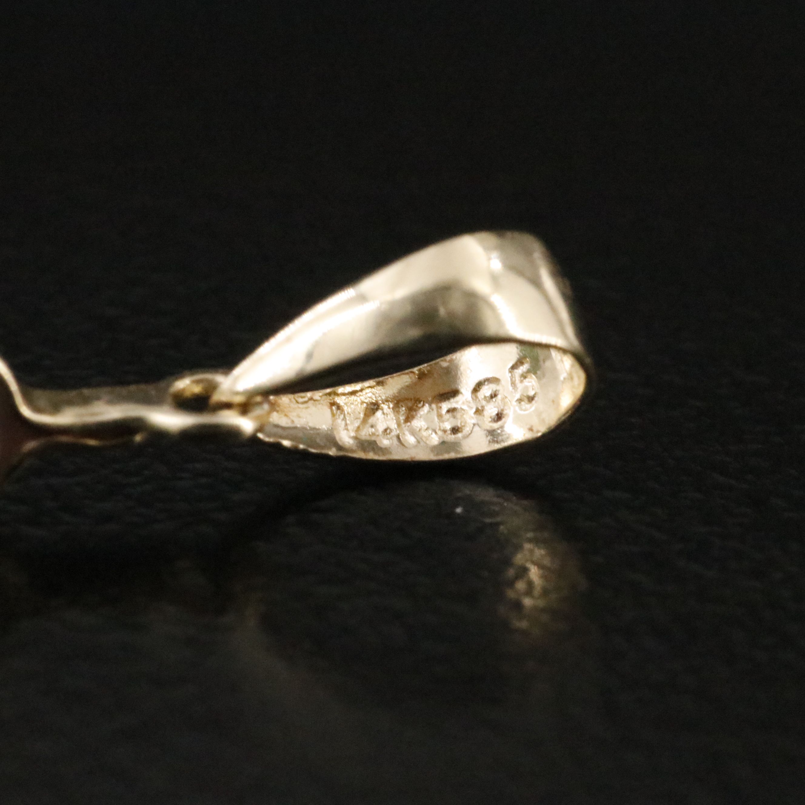 Chinese 14K Jadeite "Good Fortune" Pendant