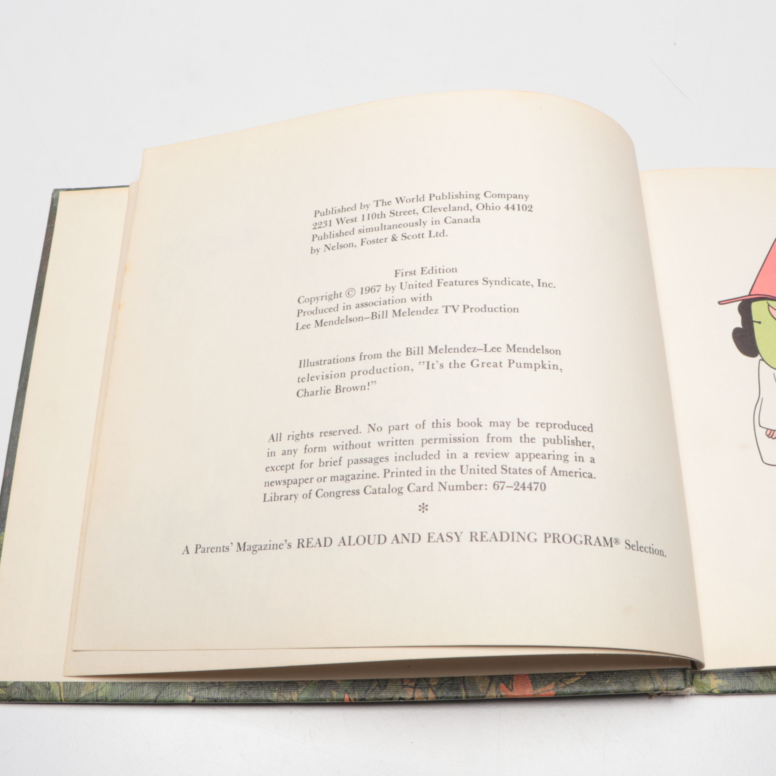 First Edition "It's The Great Pumpkin, Charlie Brown" by Charles M. Schulz, 1967