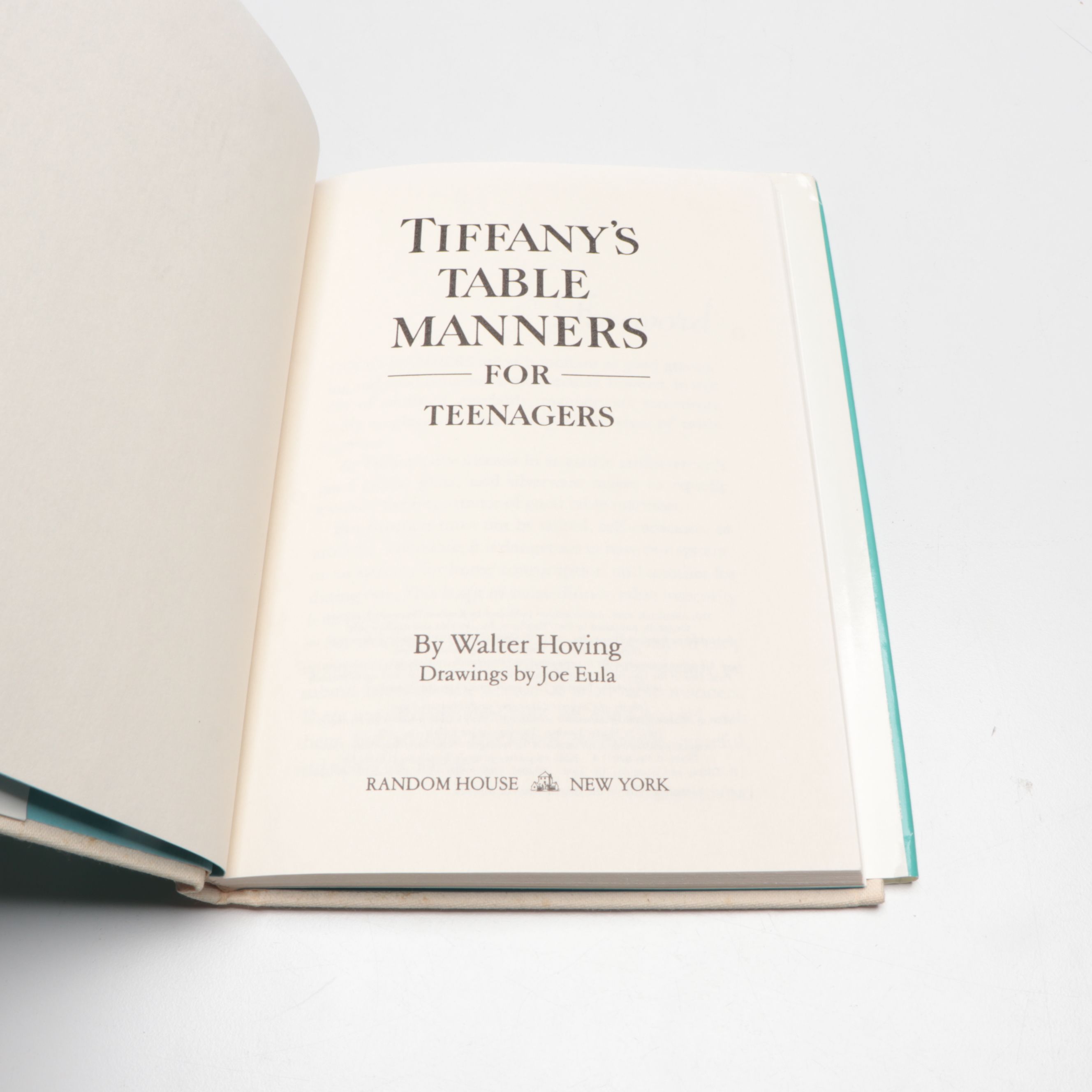 Illustrated "Tiffany's Table Manners for Teenagers" by Walter Hoving, 1989