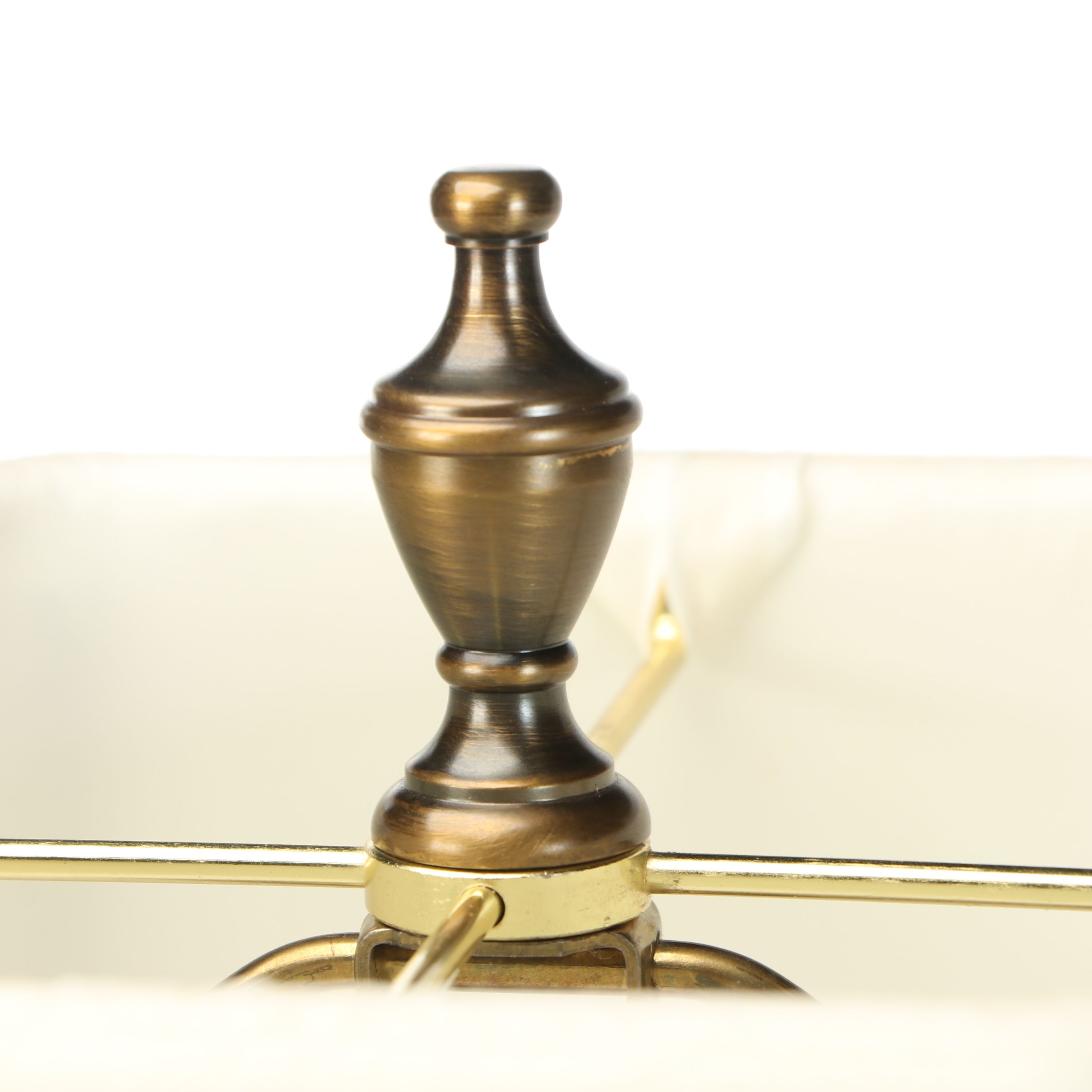 Neoclassical Style Gilt Banded Urn Table Lamp with Silk Shade