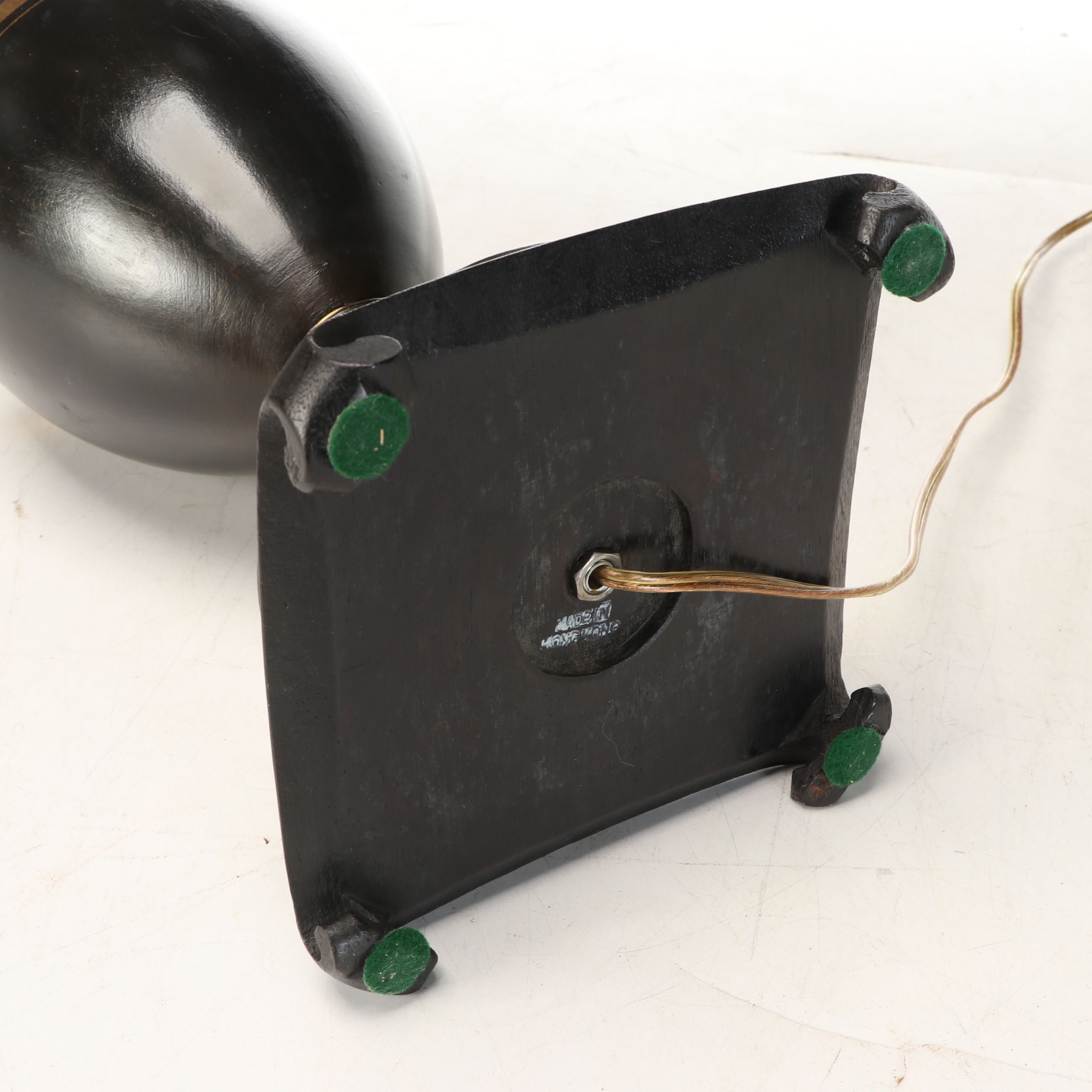 Neoclassical Style Gilt Banded Urn Table Lamp with Silk Shade