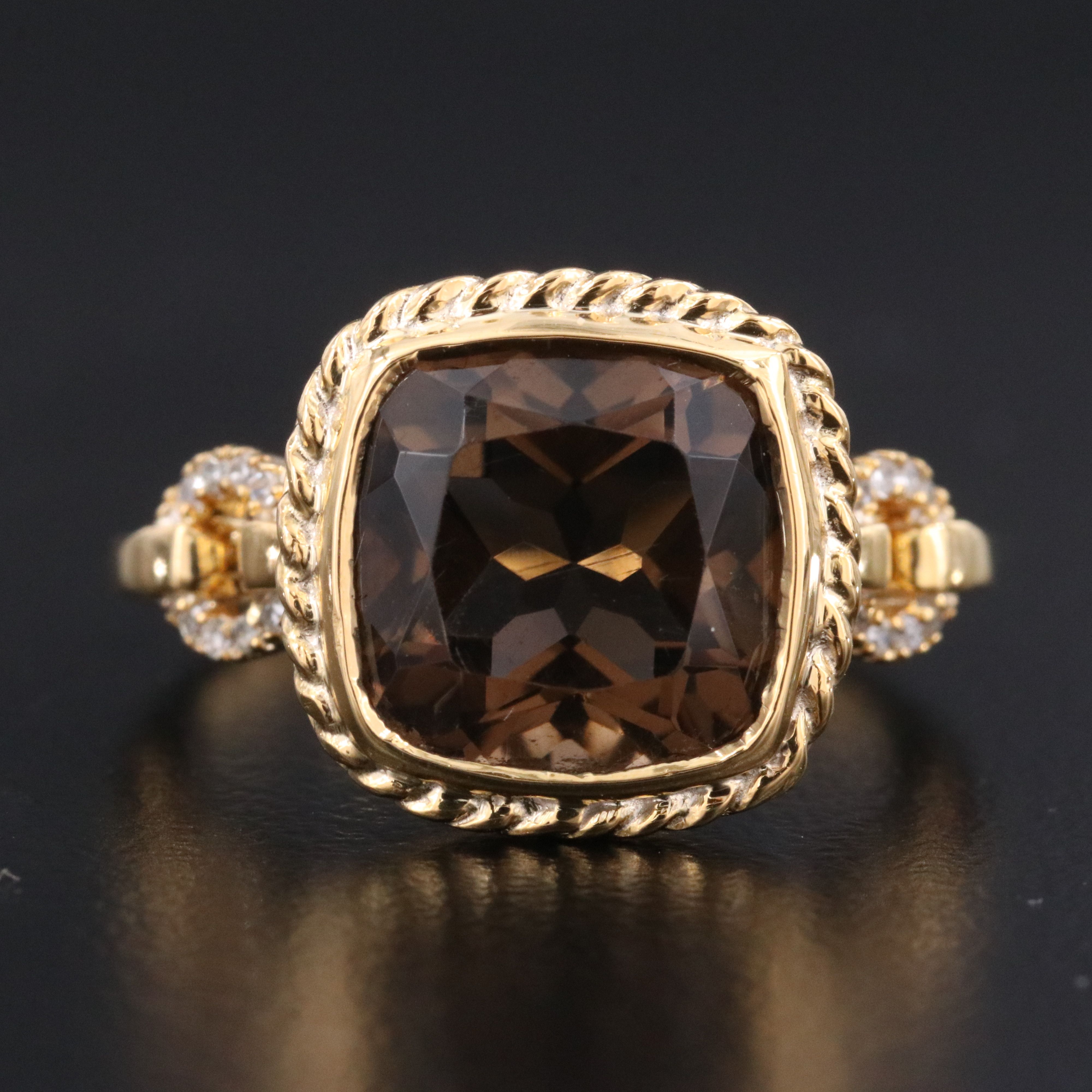 14K Smoky Quartz Ring