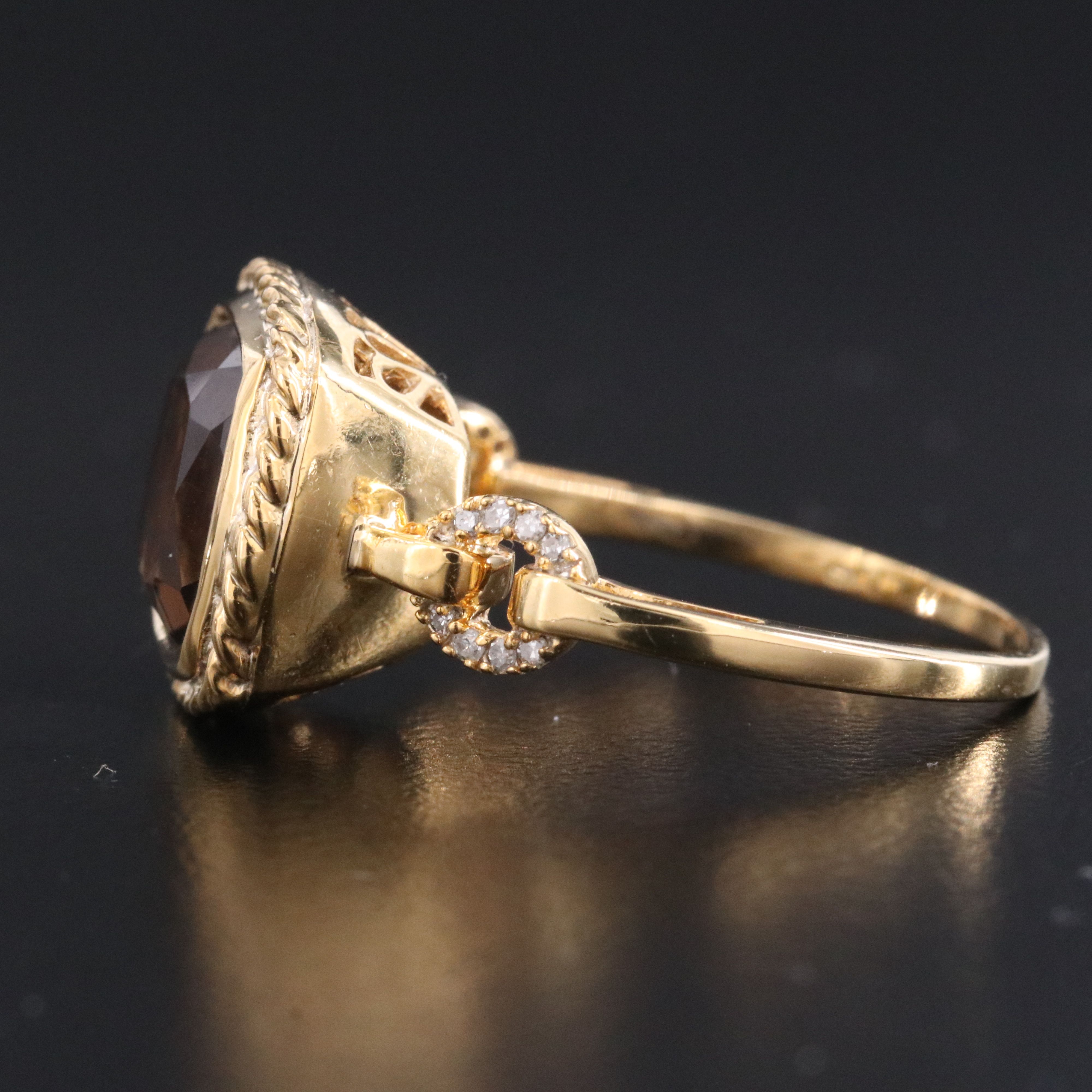 14K Smoky Quartz Ring