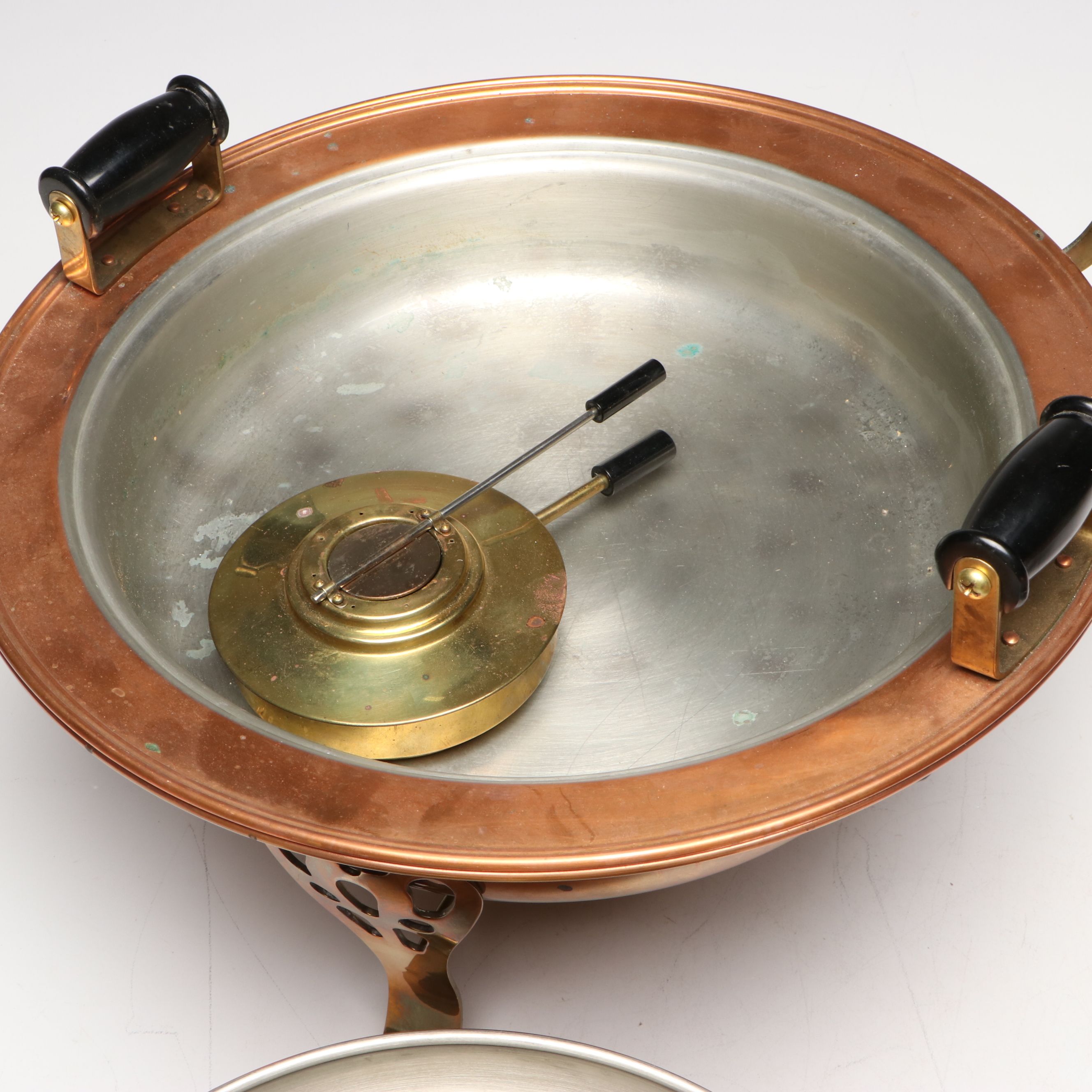 Douro Copper Teapot with Copper Chafing Dishes