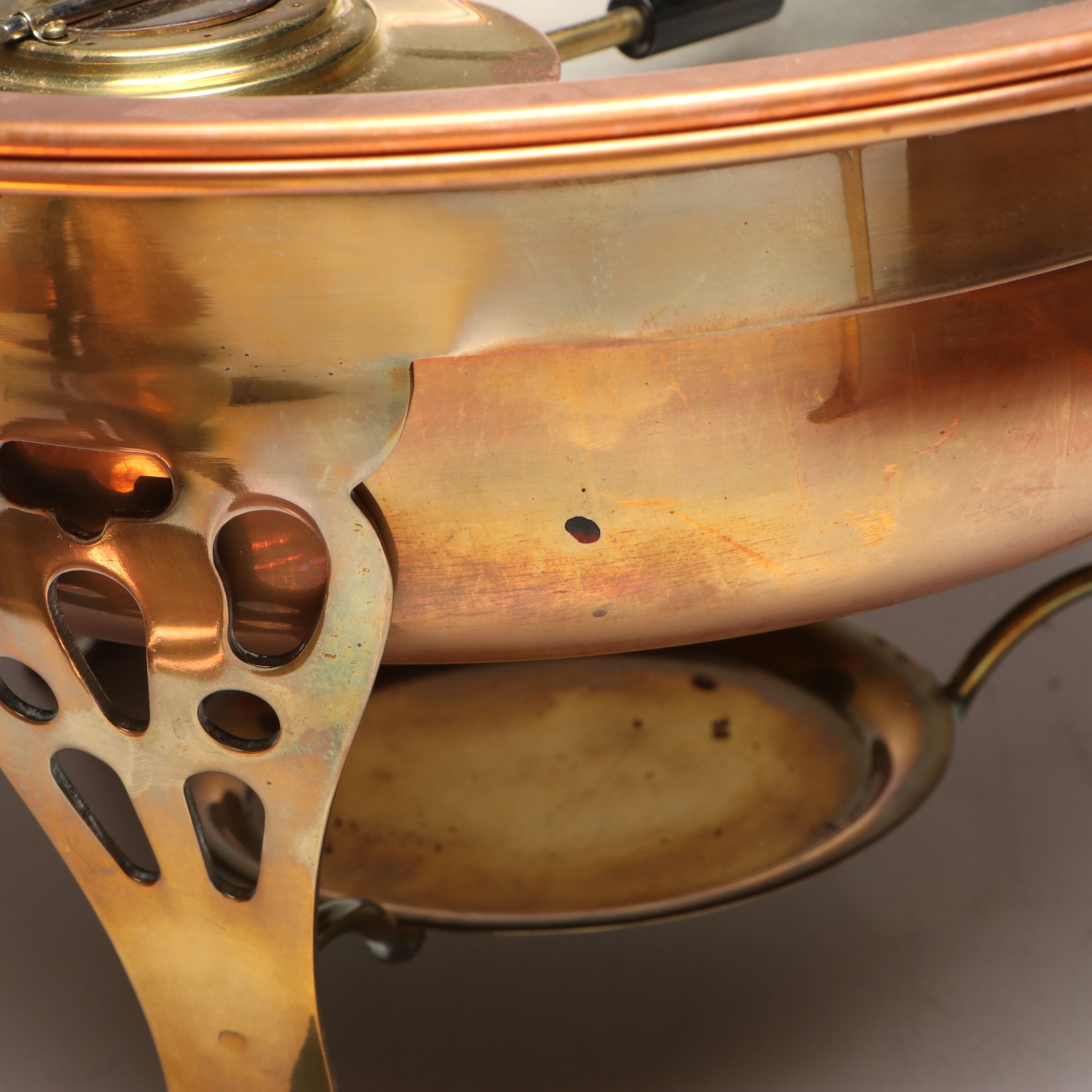 Douro Copper Teapot with Copper Chafing Dishes