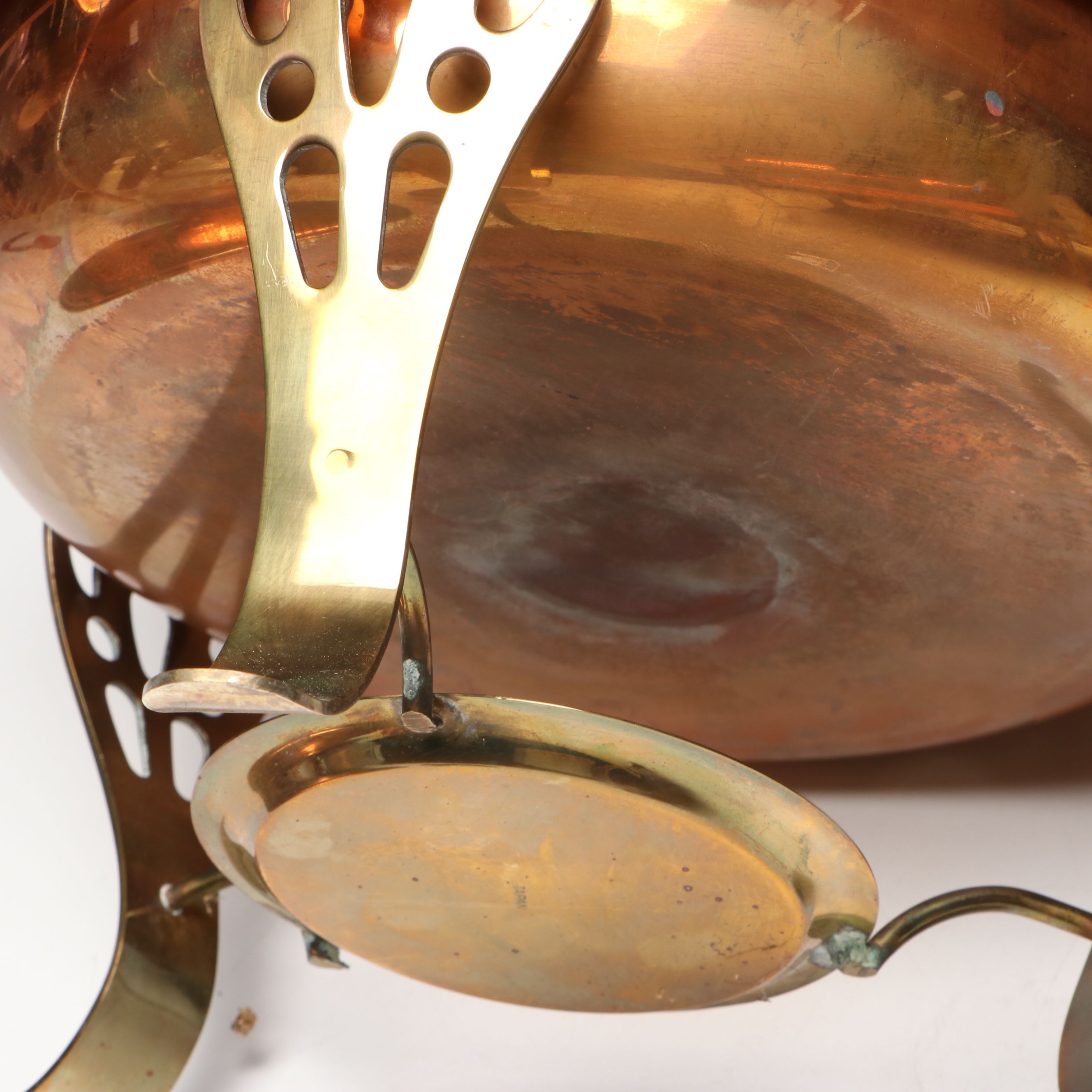 Douro Copper Teapot with Copper Chafing Dishes