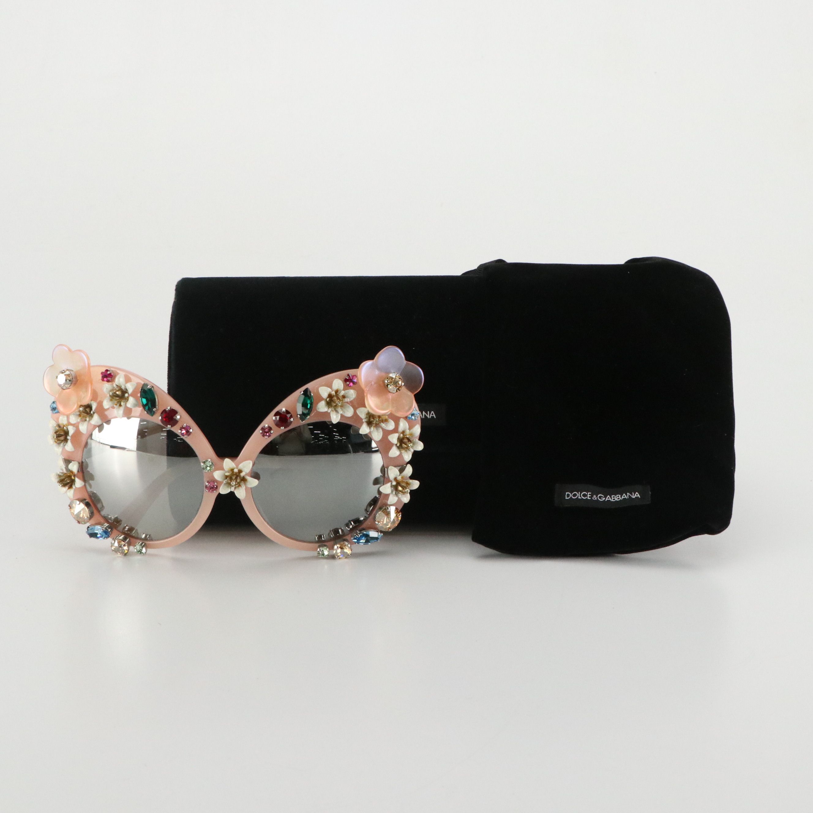 Dolce & Gabbana DG4292 Floral Appliqué & Embellished Butterfly Sunglasses W Case
