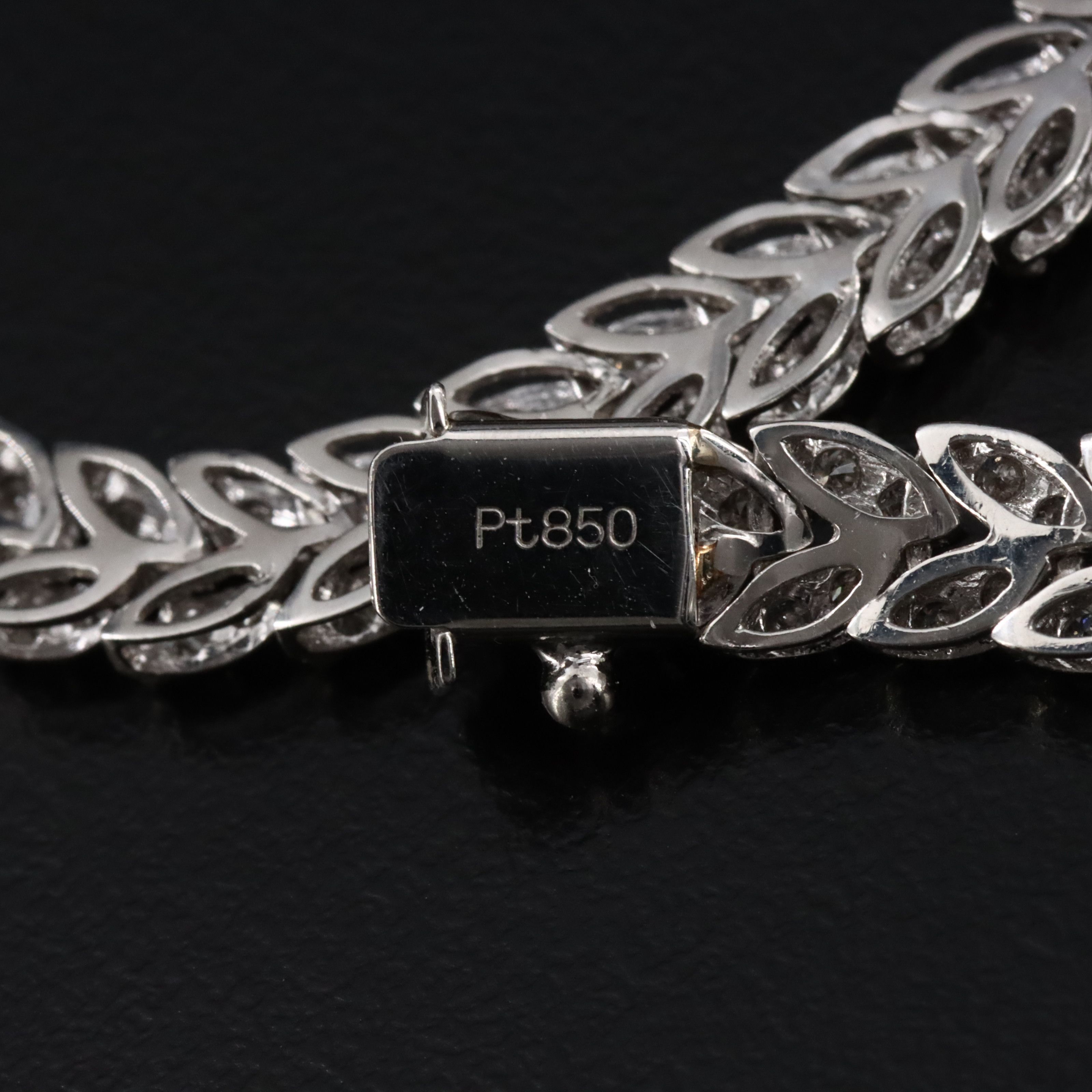 Platinum 10.00 CTW Diamond Graduated Laurel Leaf Necklace