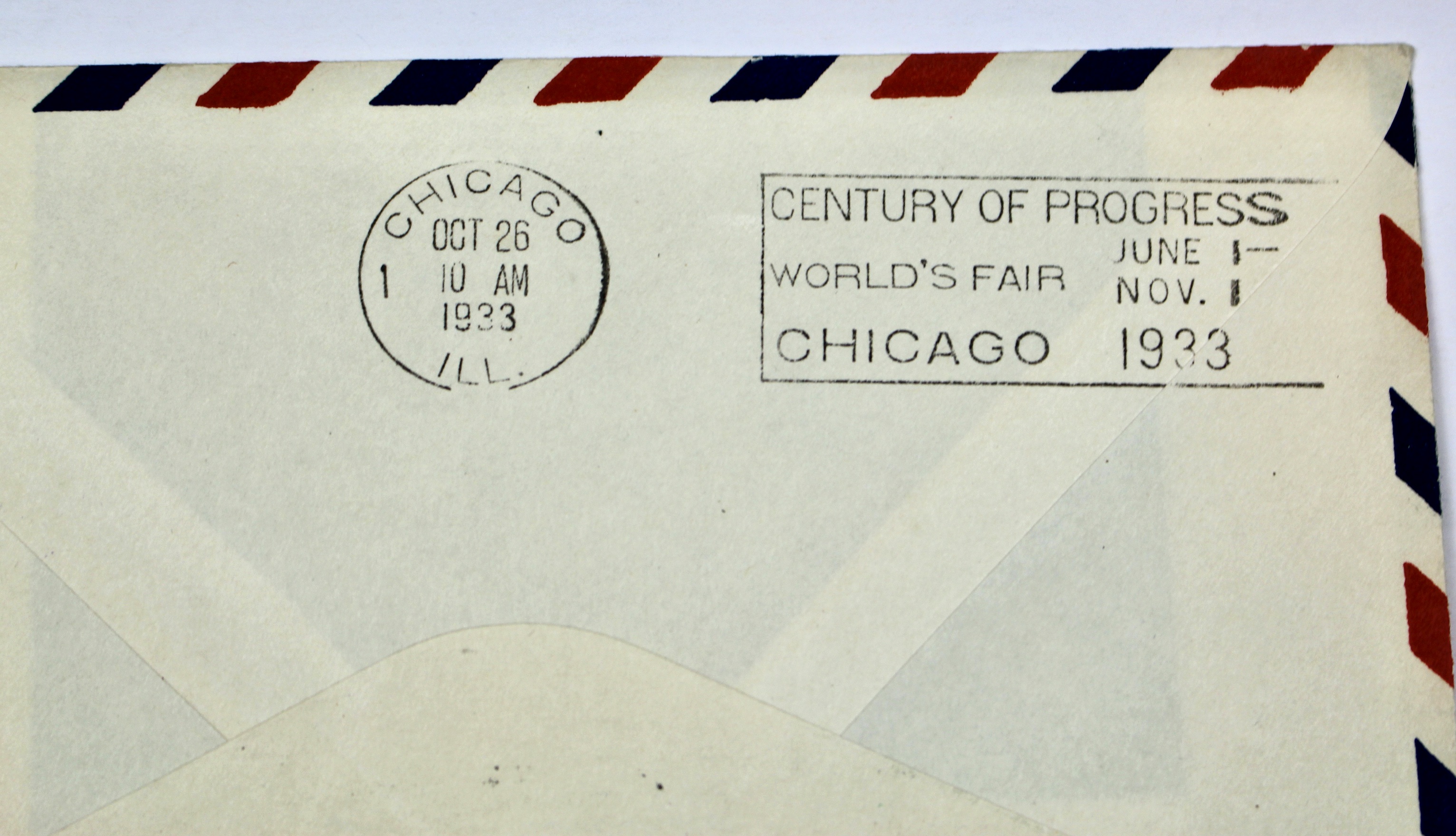 1933 Graf Zeppelin Century of Progress Postal Cover, Stamp C18