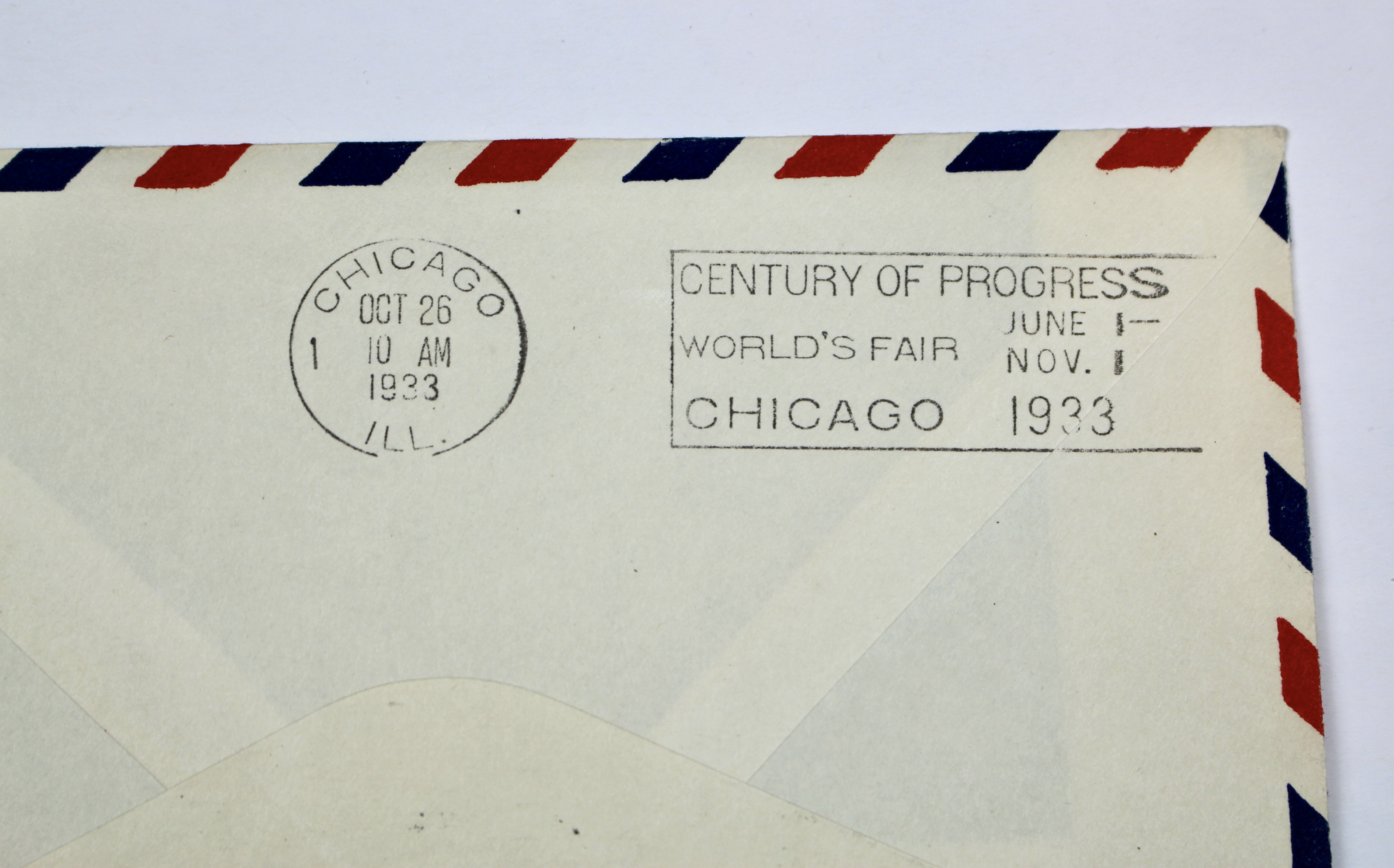 1933 Graf Zeppelin Century of Progress Postal Cover, Stamp C18