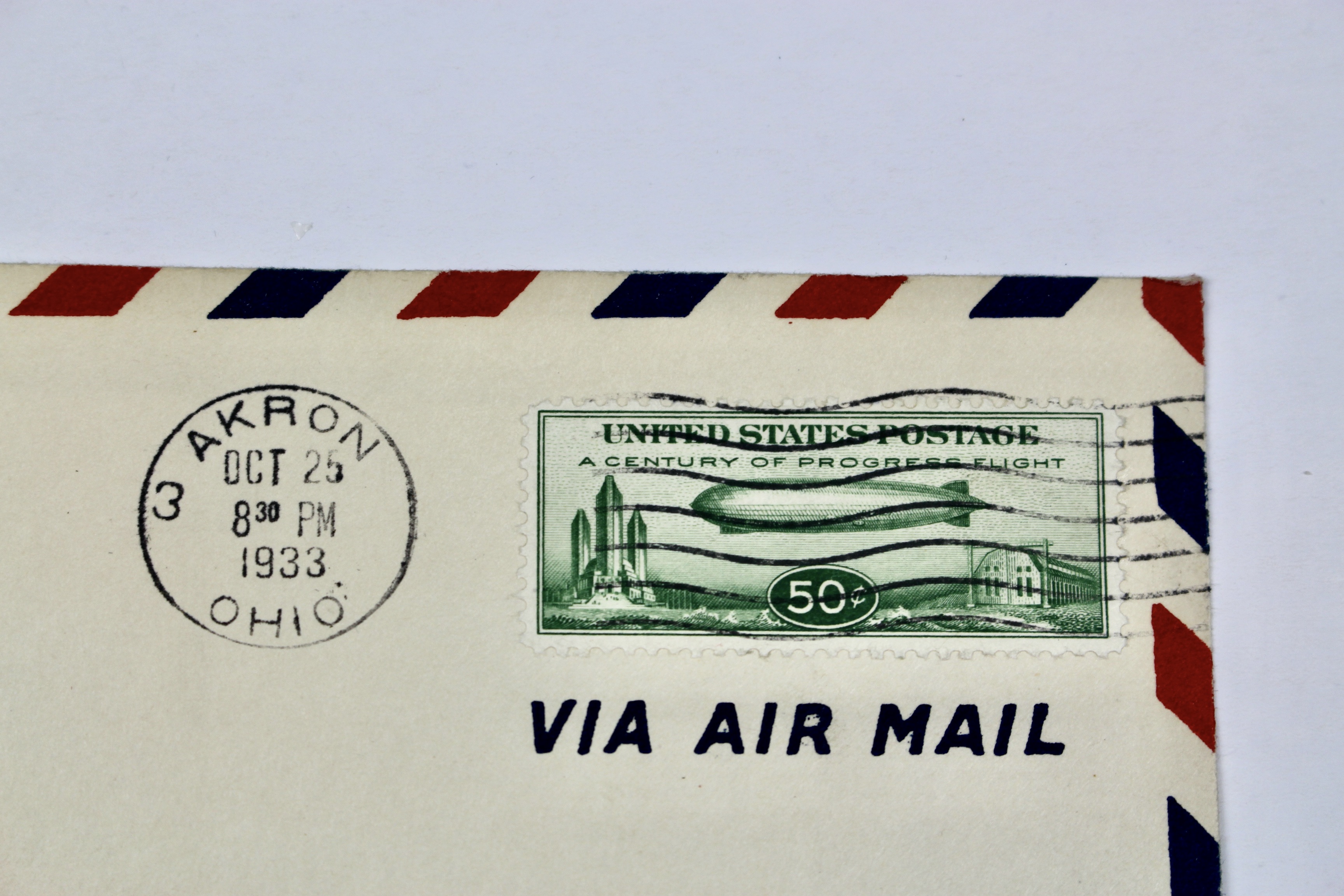 1933 Graf Zeppelin Century of Progress Postal Cover, Stamp C18