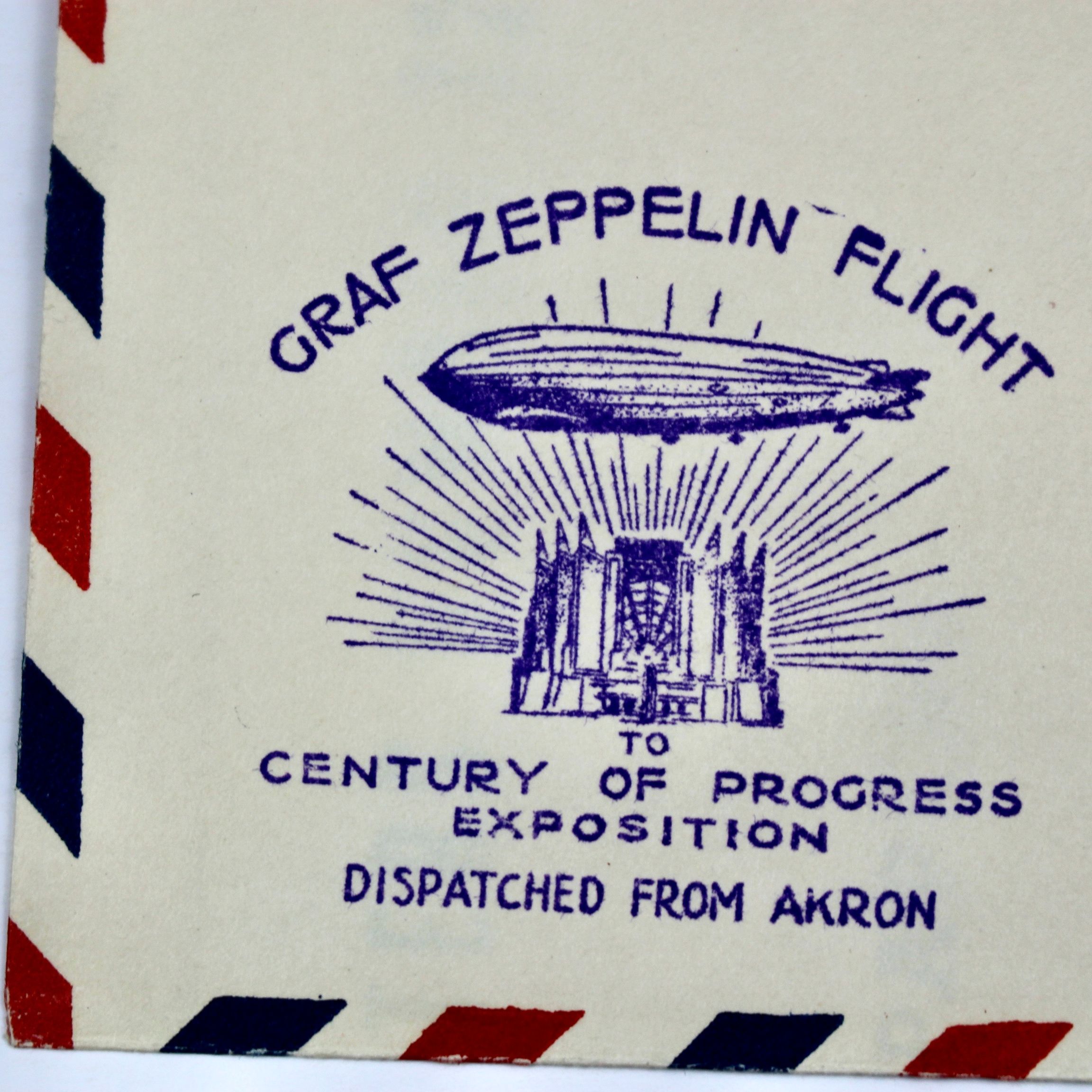 1933 Graf Zeppelin Century of Progress Postal Cover, Stamp C18