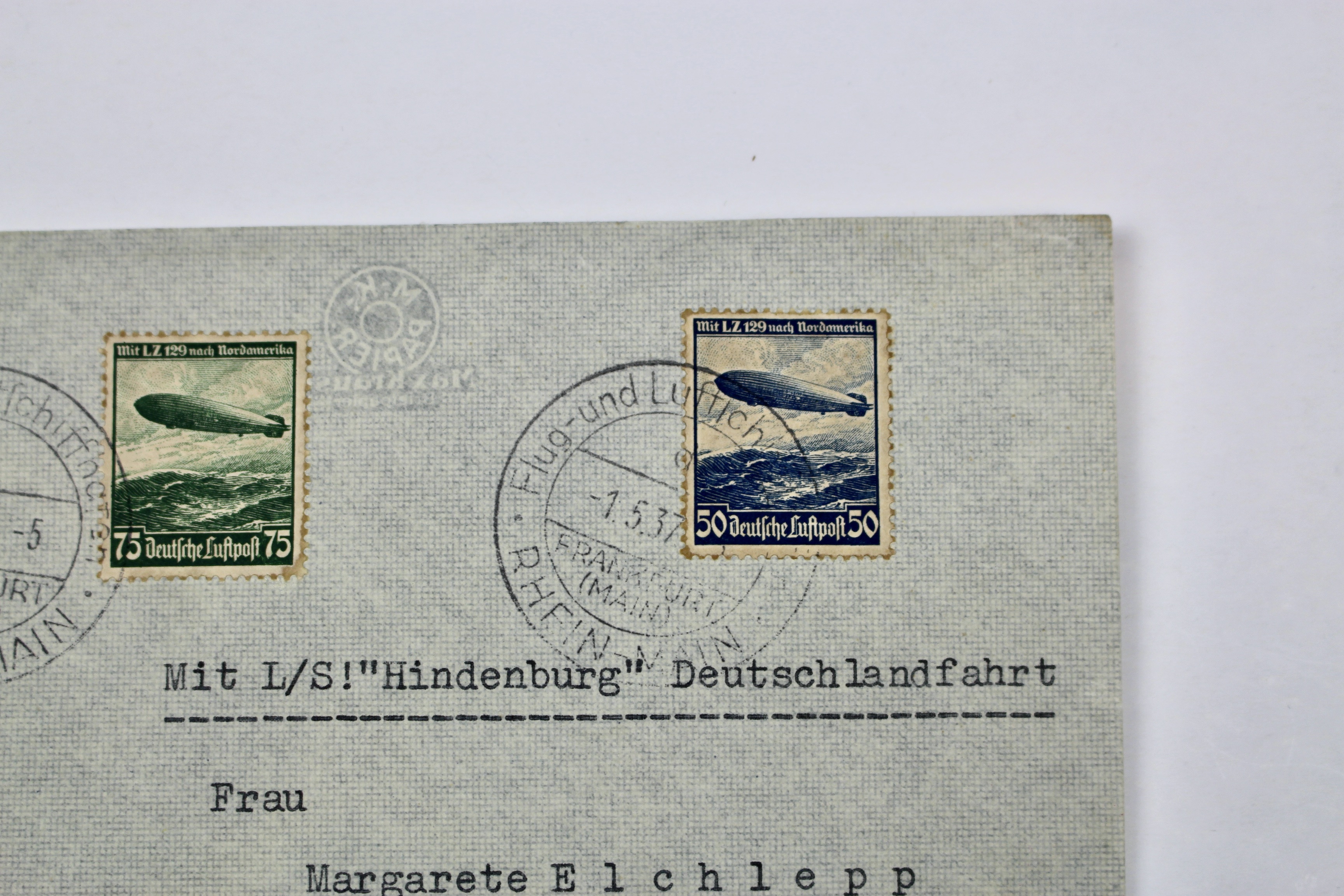 1937 Graf Zeppelin Hindenburg German Postal Cover