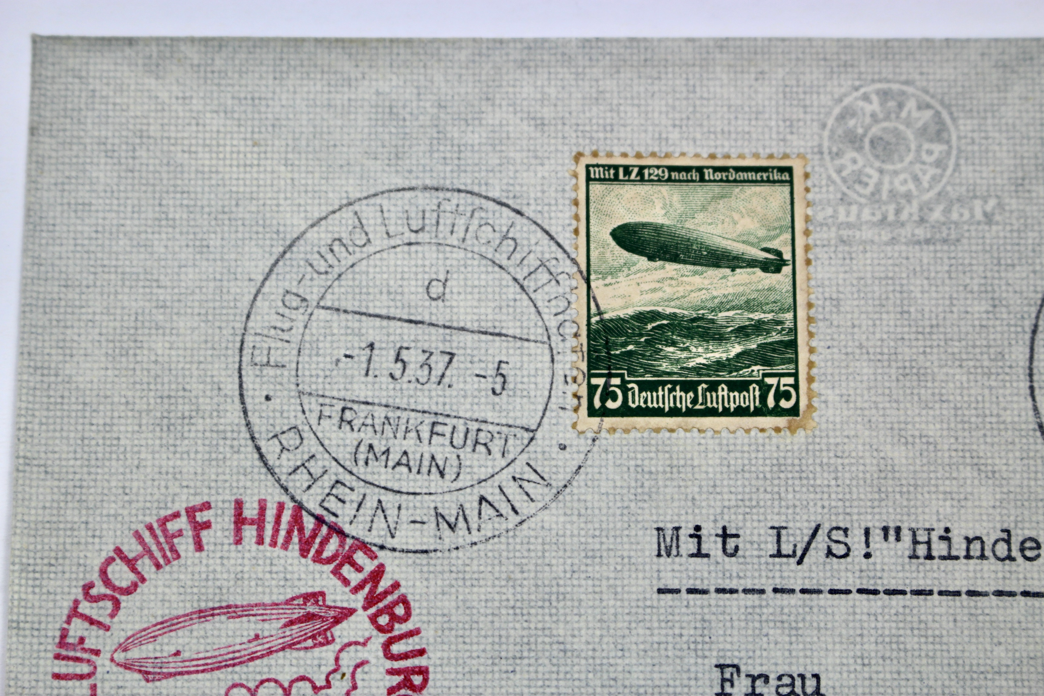1937 Graf Zeppelin Hindenburg German Postal Cover