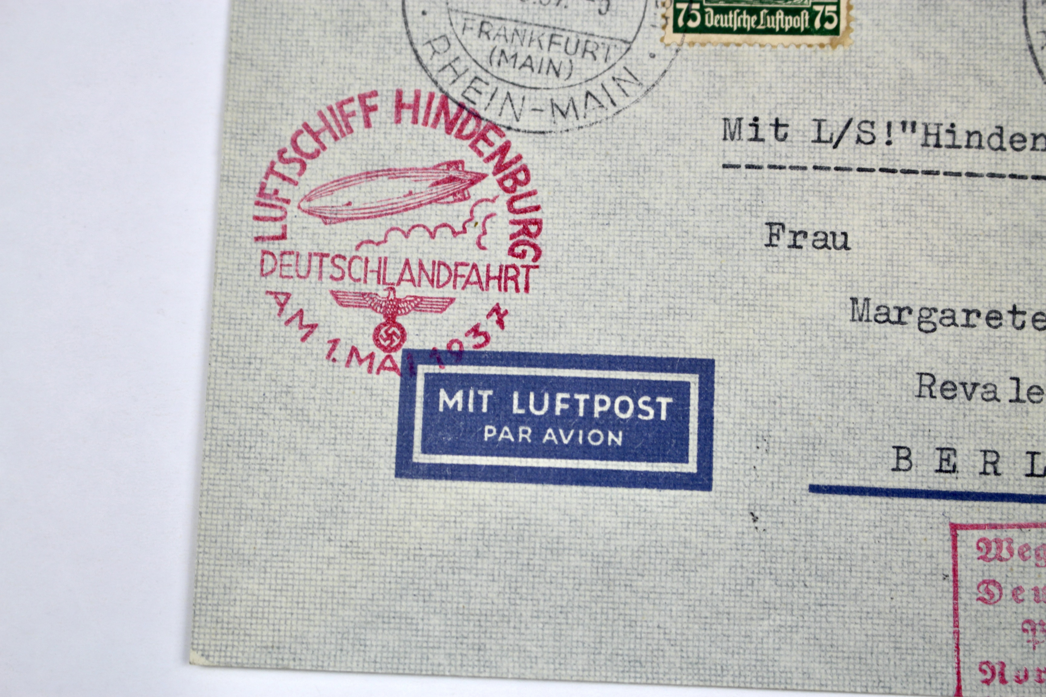 1937 Graf Zeppelin Hindenburg German Postal Cover