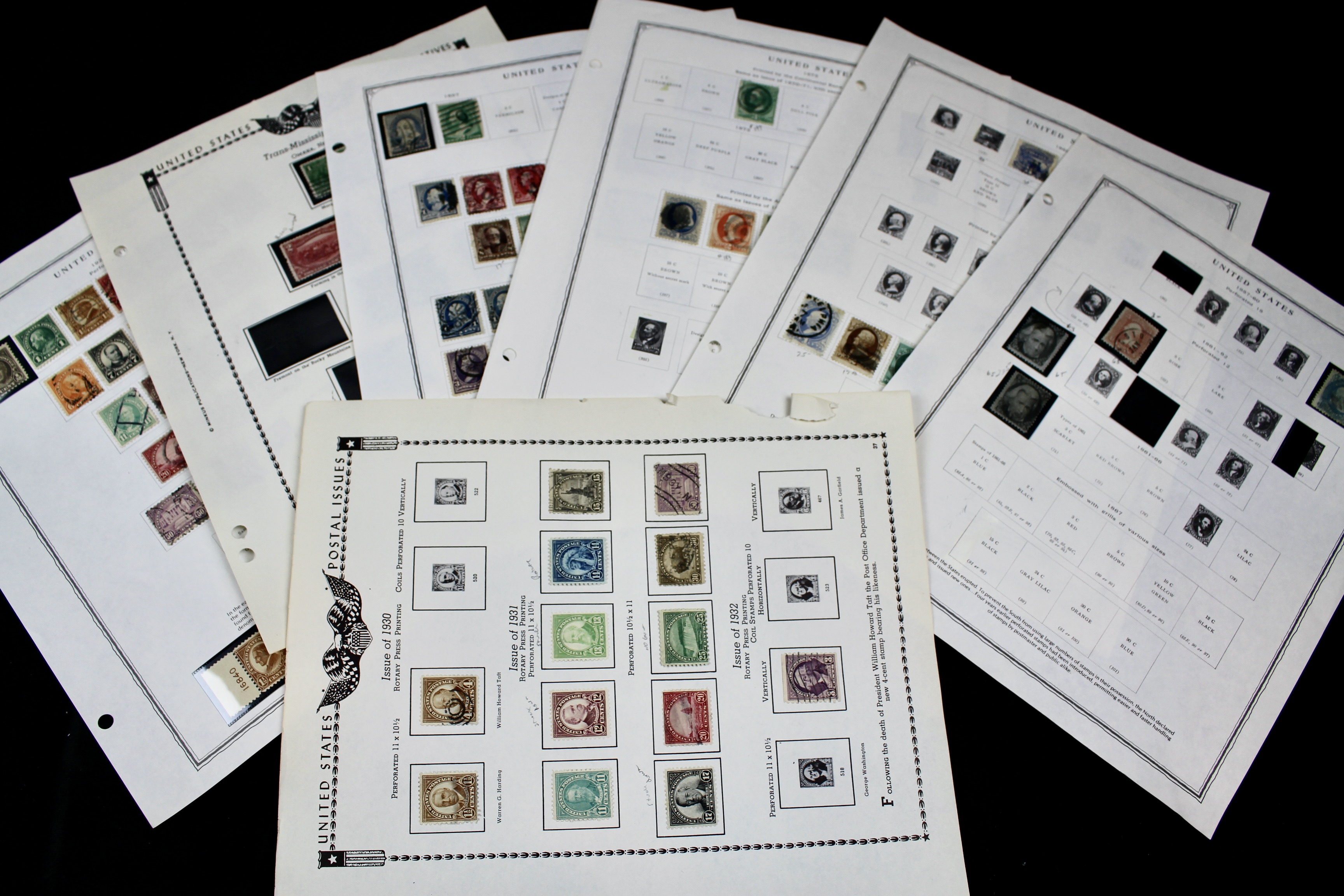 U.S. Postage Stamp Collection, 1857 to 1931, Mint and Used
