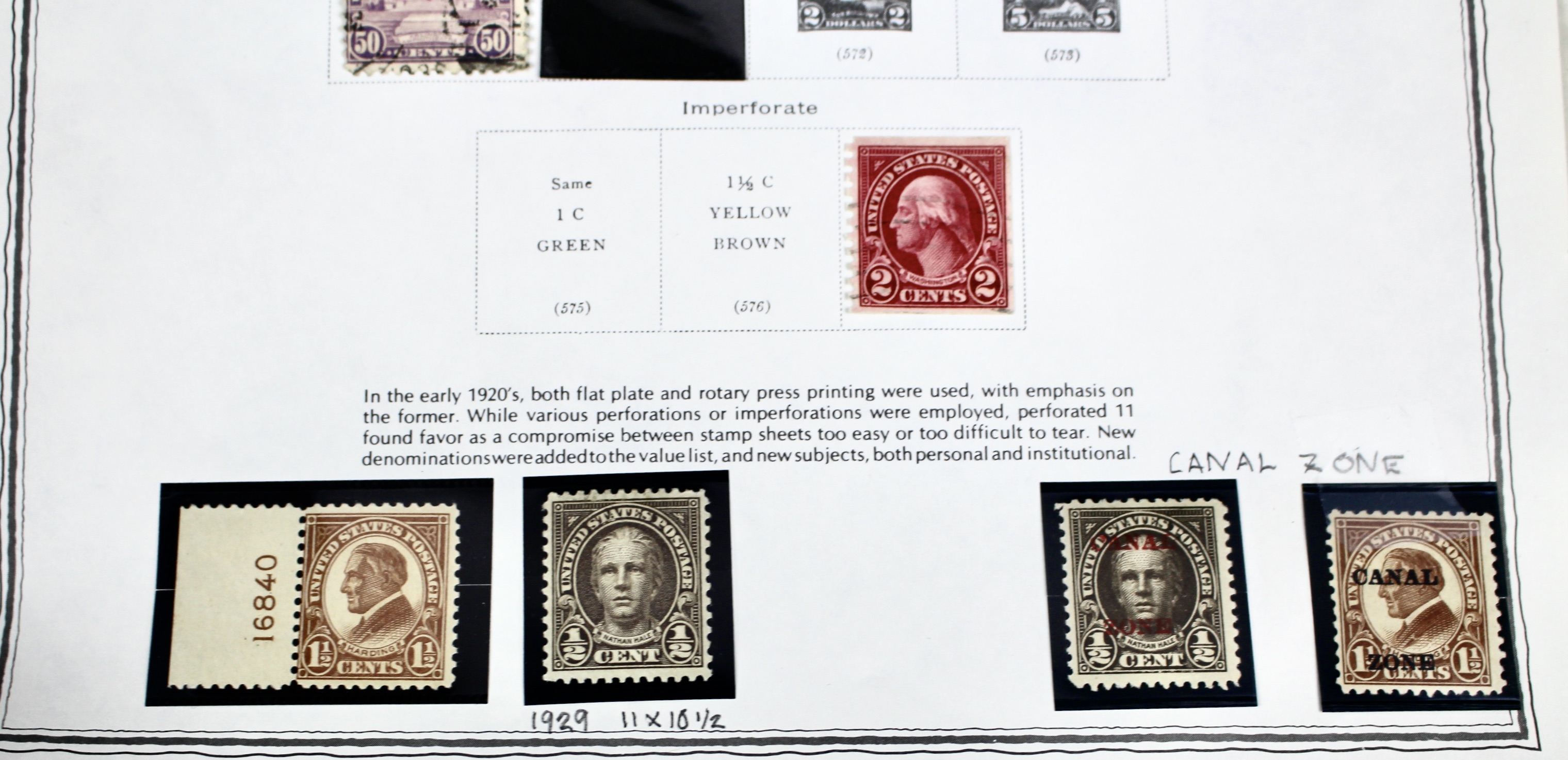 U.S. Postage Stamp Collection, 1857 to 1931, Mint and Used